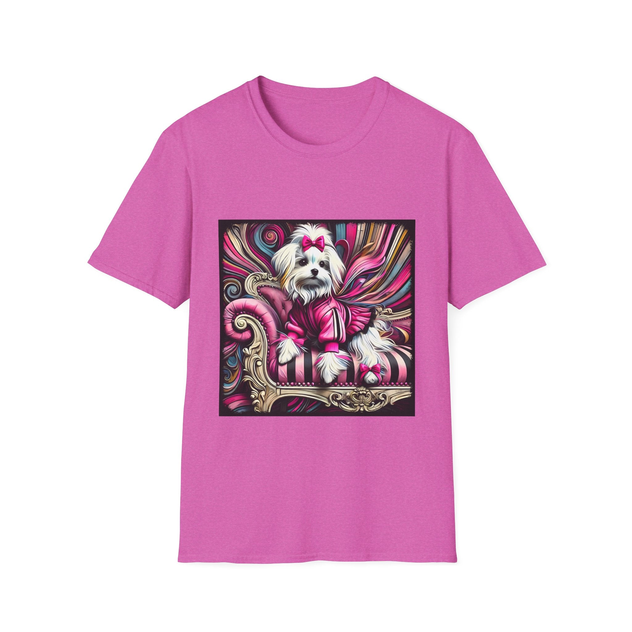 Maltese Pink Swirl | Unisex Dog T-Shirt