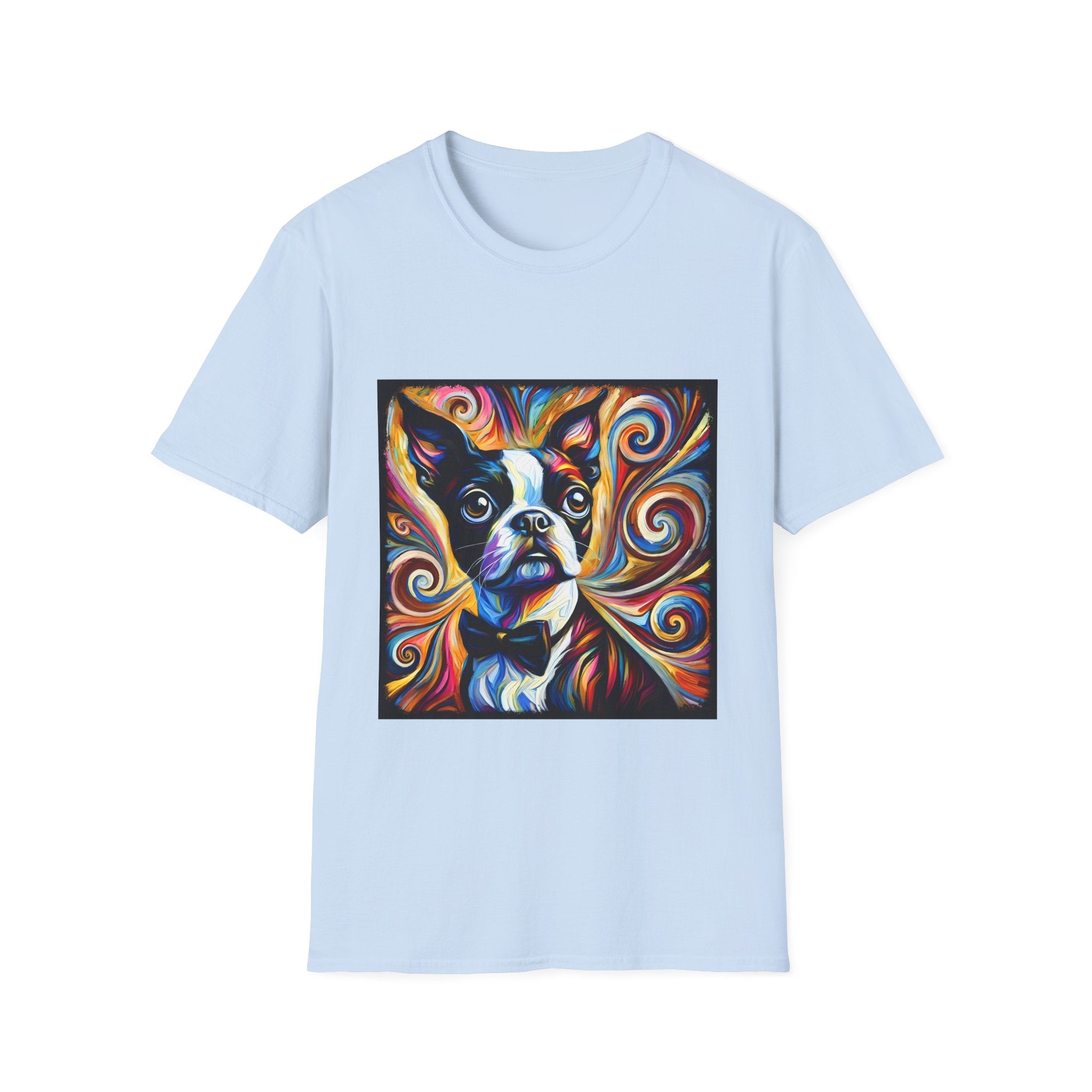 Boston Terrier Bowtie Swirl | Unisex Dog T-Shirt