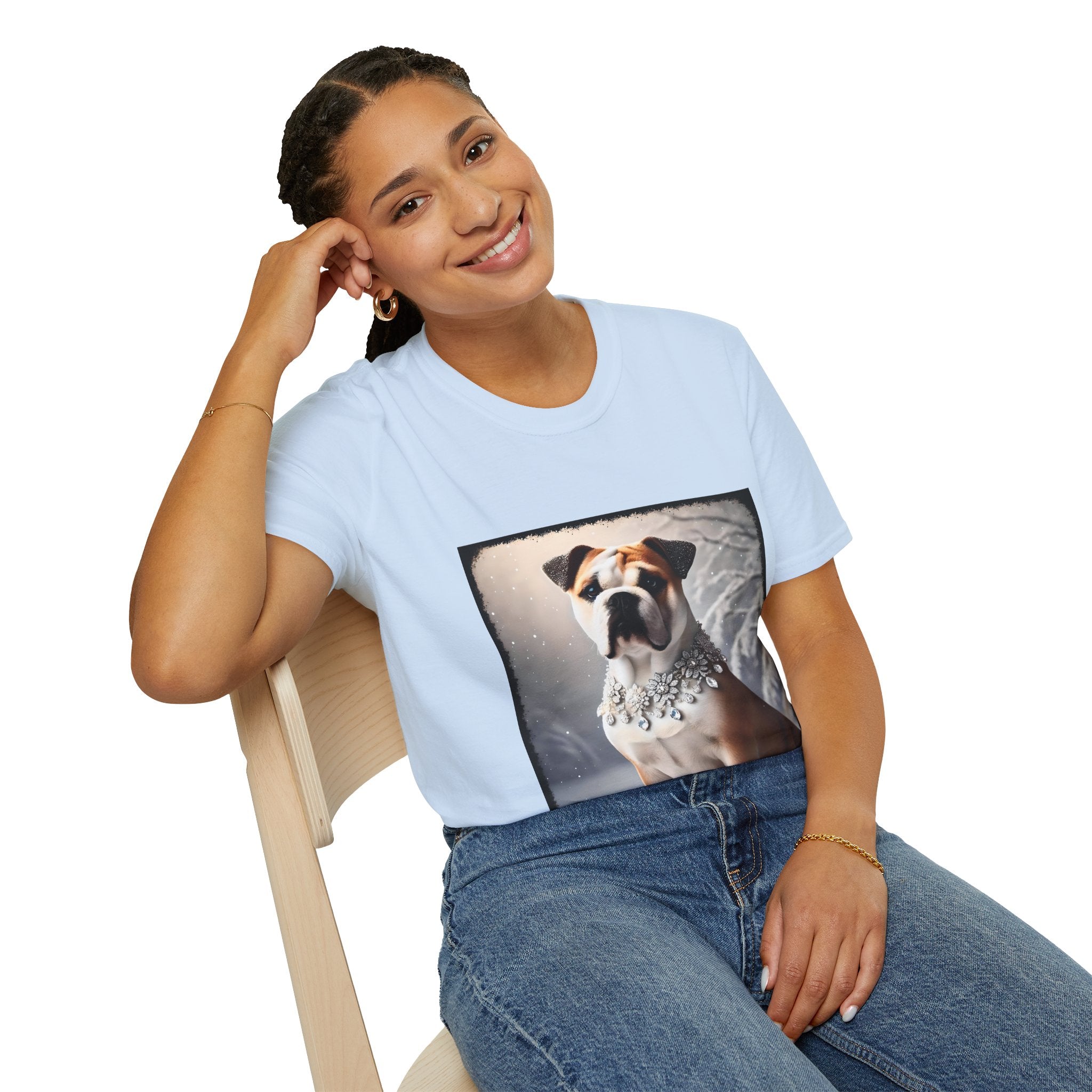 Bulldog Snow Princess Classic | Unisex Dog T-Shirt