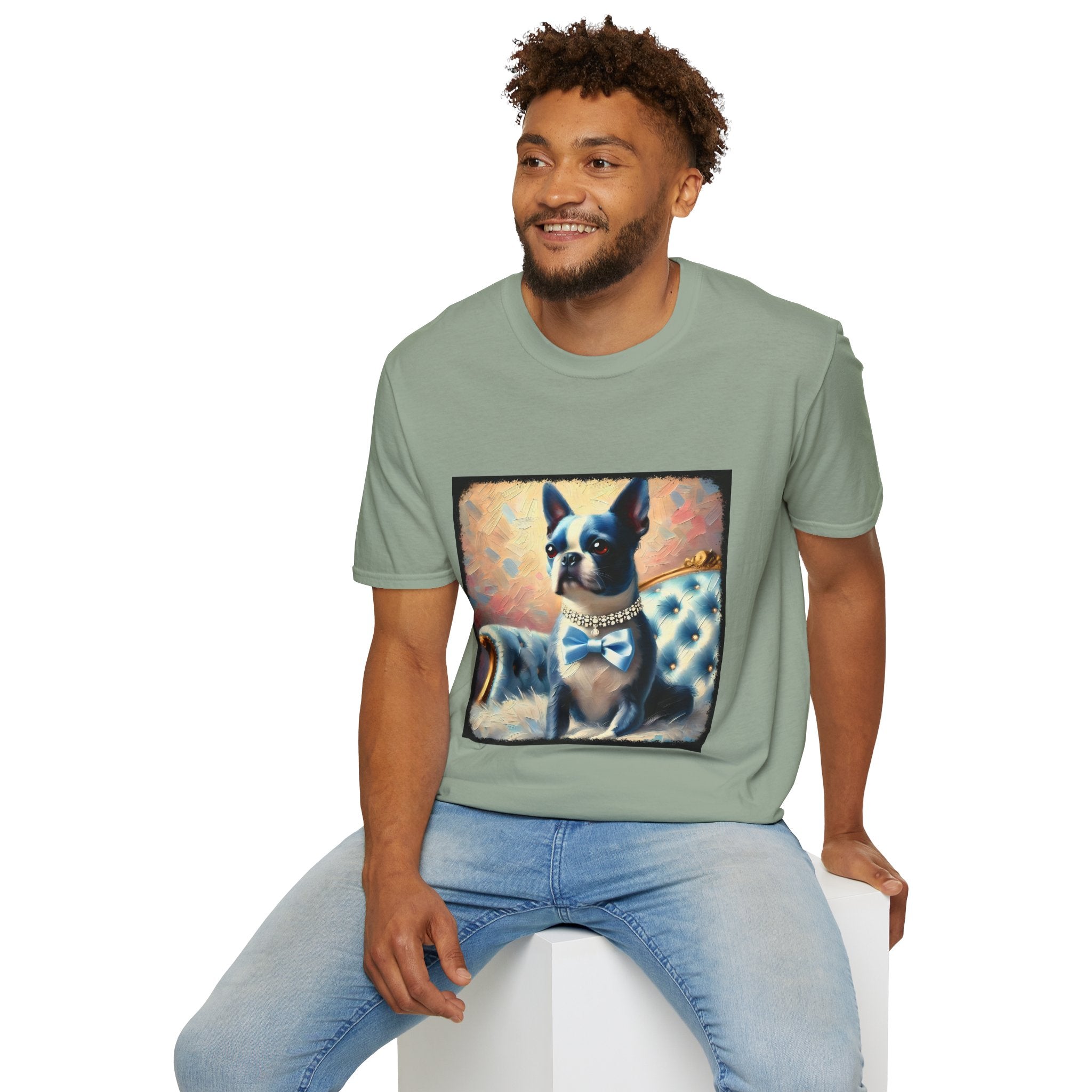 Boston Terrier Blue Classic | Unisex Dog T-Shirt