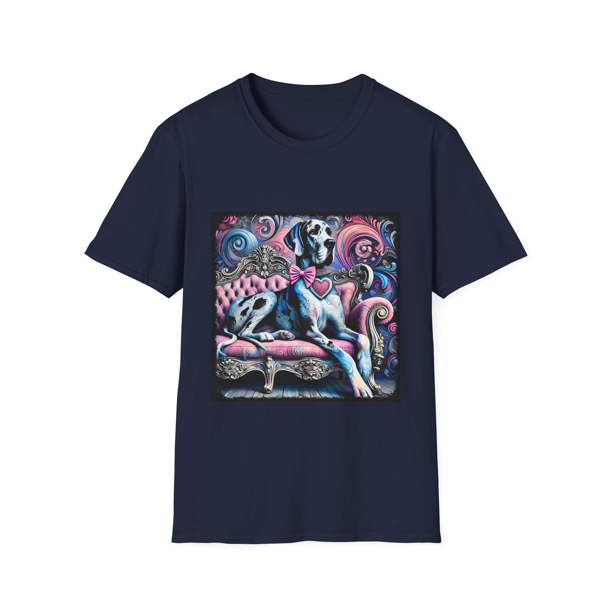 Great Dane Purple Heart Swirl | Unisex Dog T-Shirt