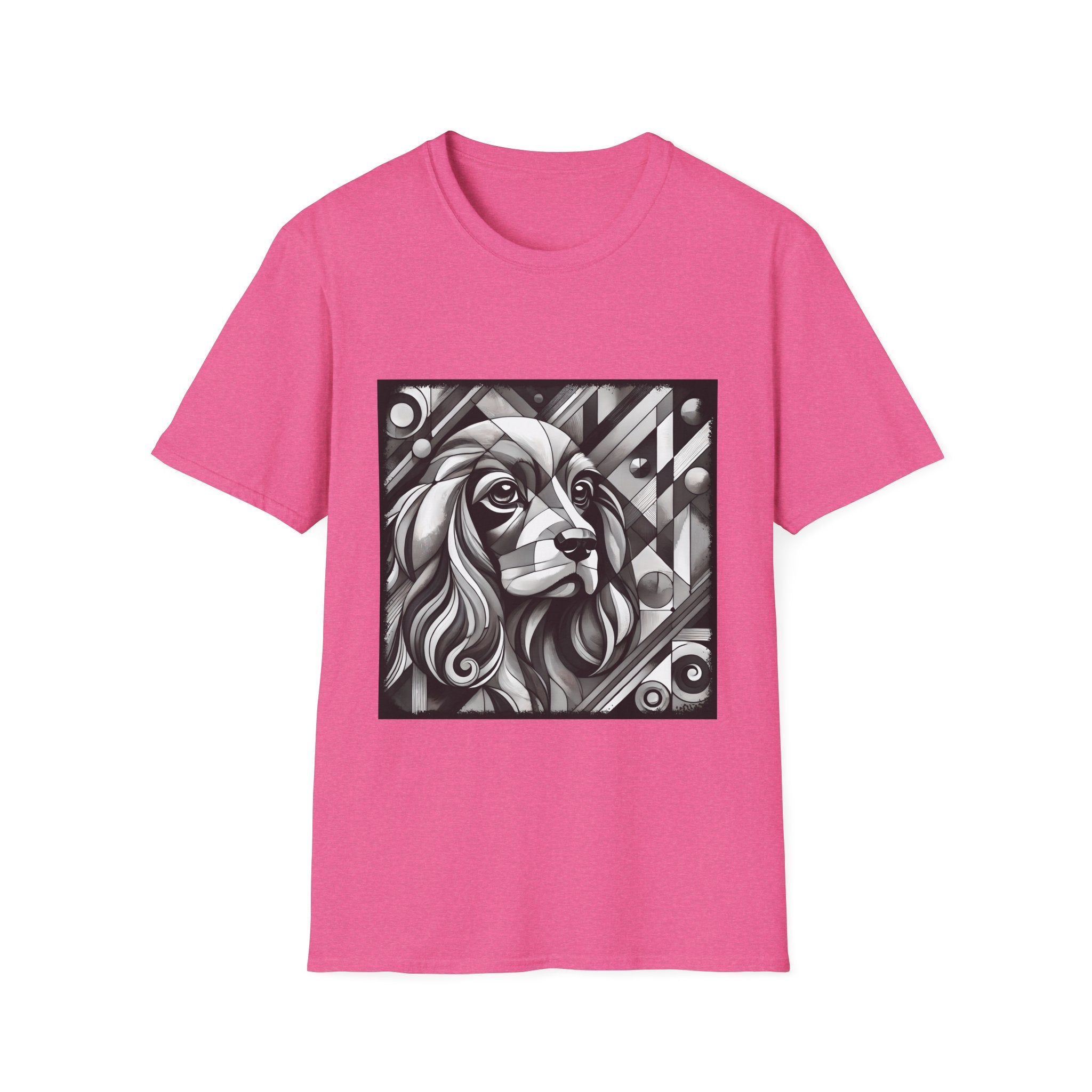 Cocker Spaniel B&W Bold Geometric | Unisex Dog T-Shirt