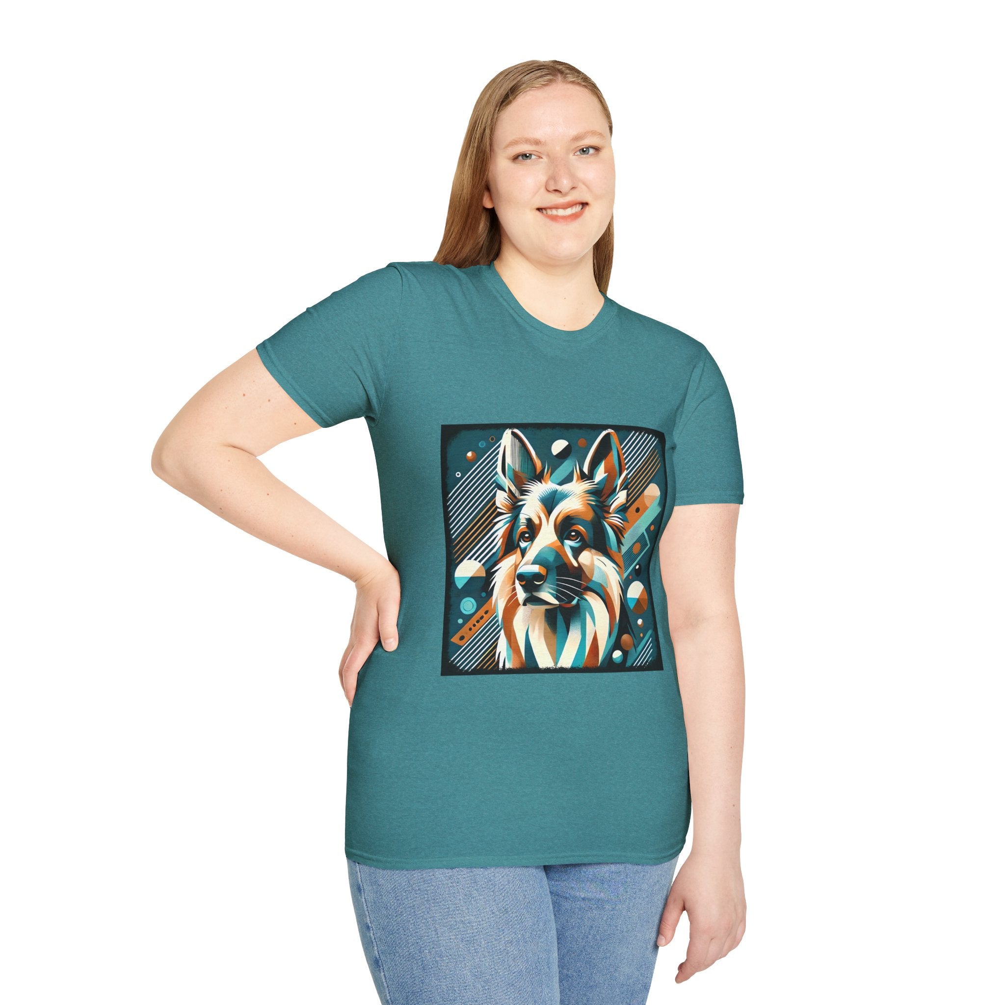 German Shepherd Vibrant Geometric | Unisex Dog T-Shirt