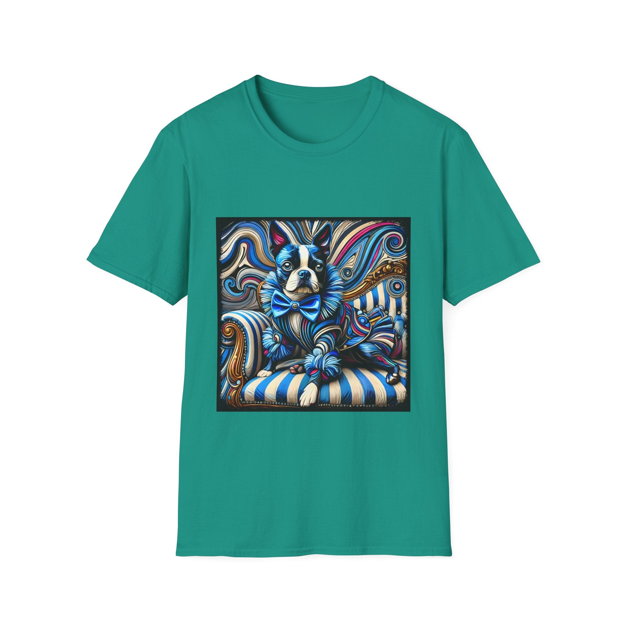 Boston Terrier Blue Rocker | Unisex Dog T-Shirt