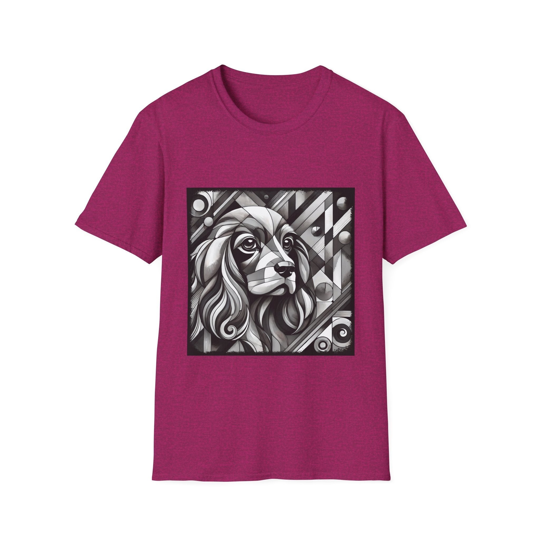Cocker Spaniel B&W Bold Geometric | Unisex Dog T-Shirt
