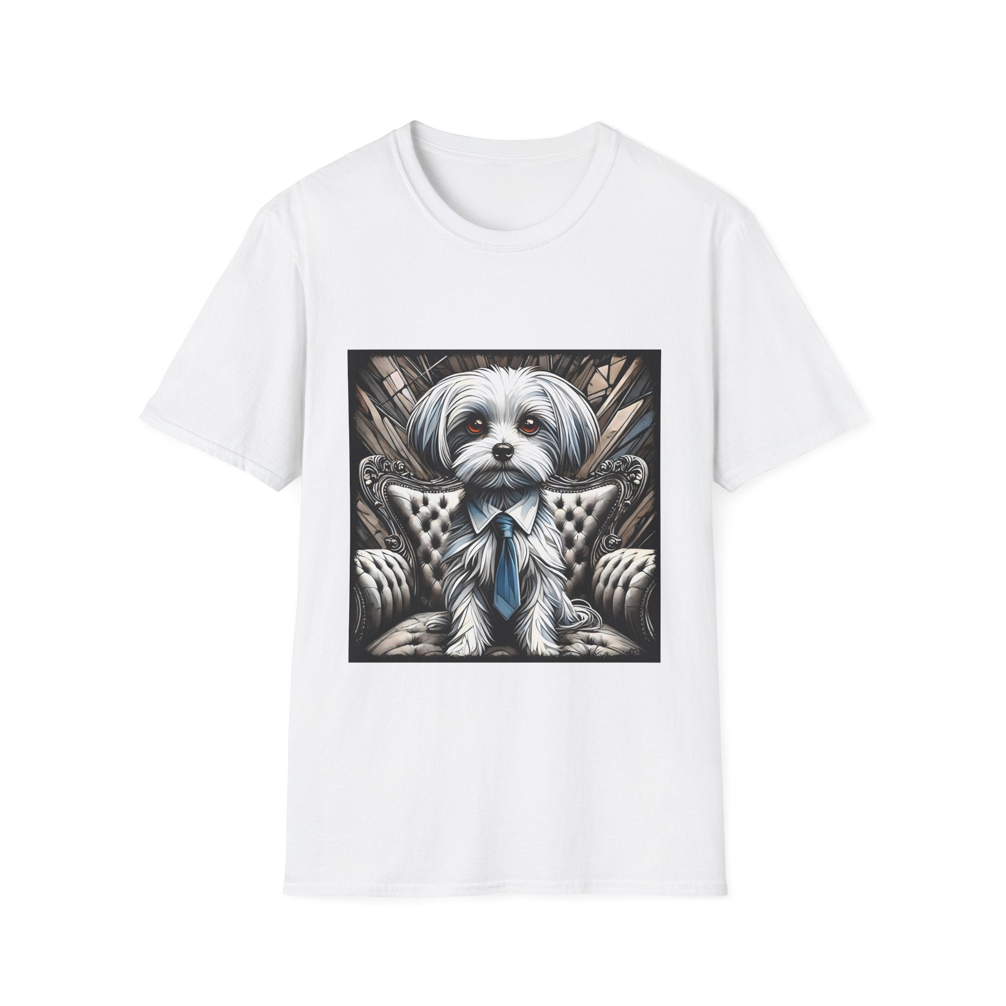 Maltese B&W Bold Eyes | Unisex Dog T-Shirt