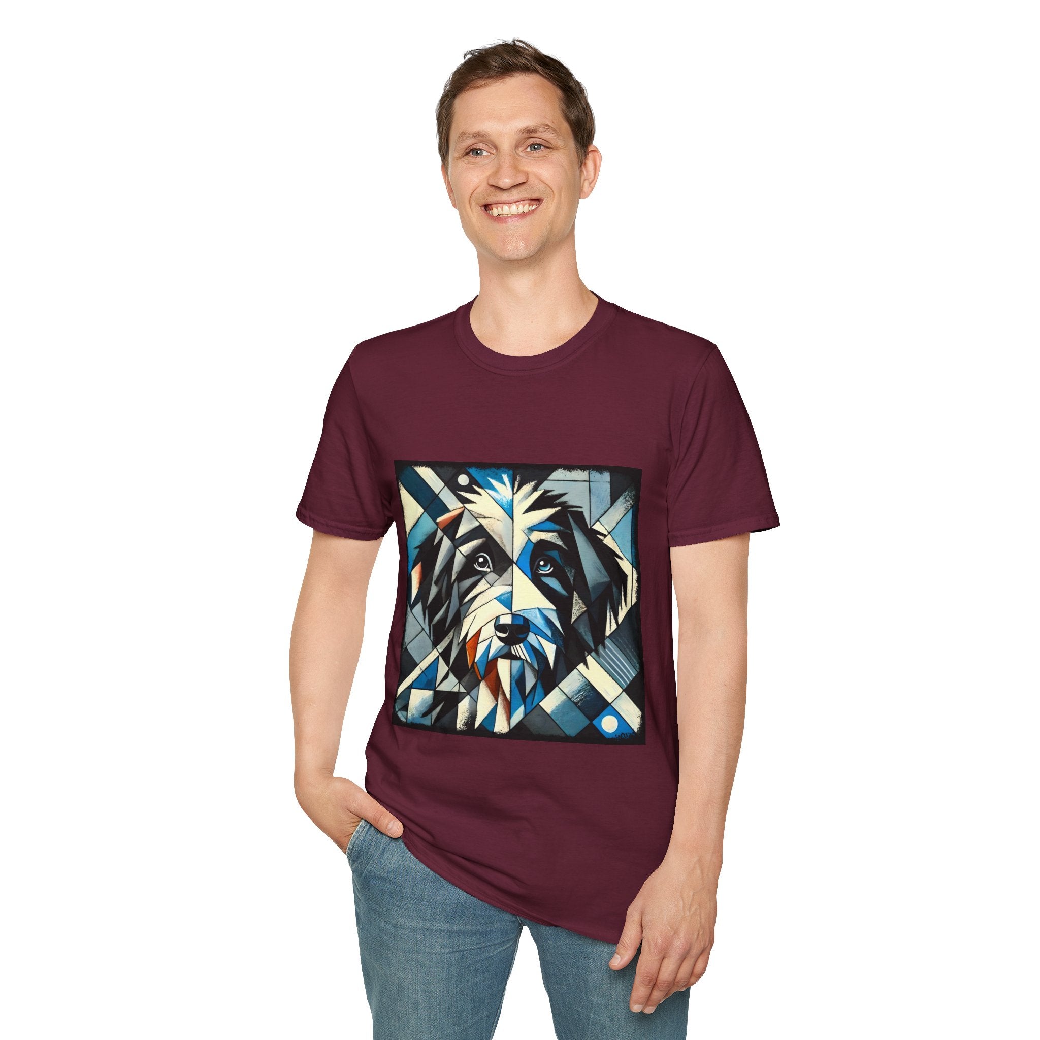Bernedoodle Blue Geometric | Unisex Dog T-Shirt