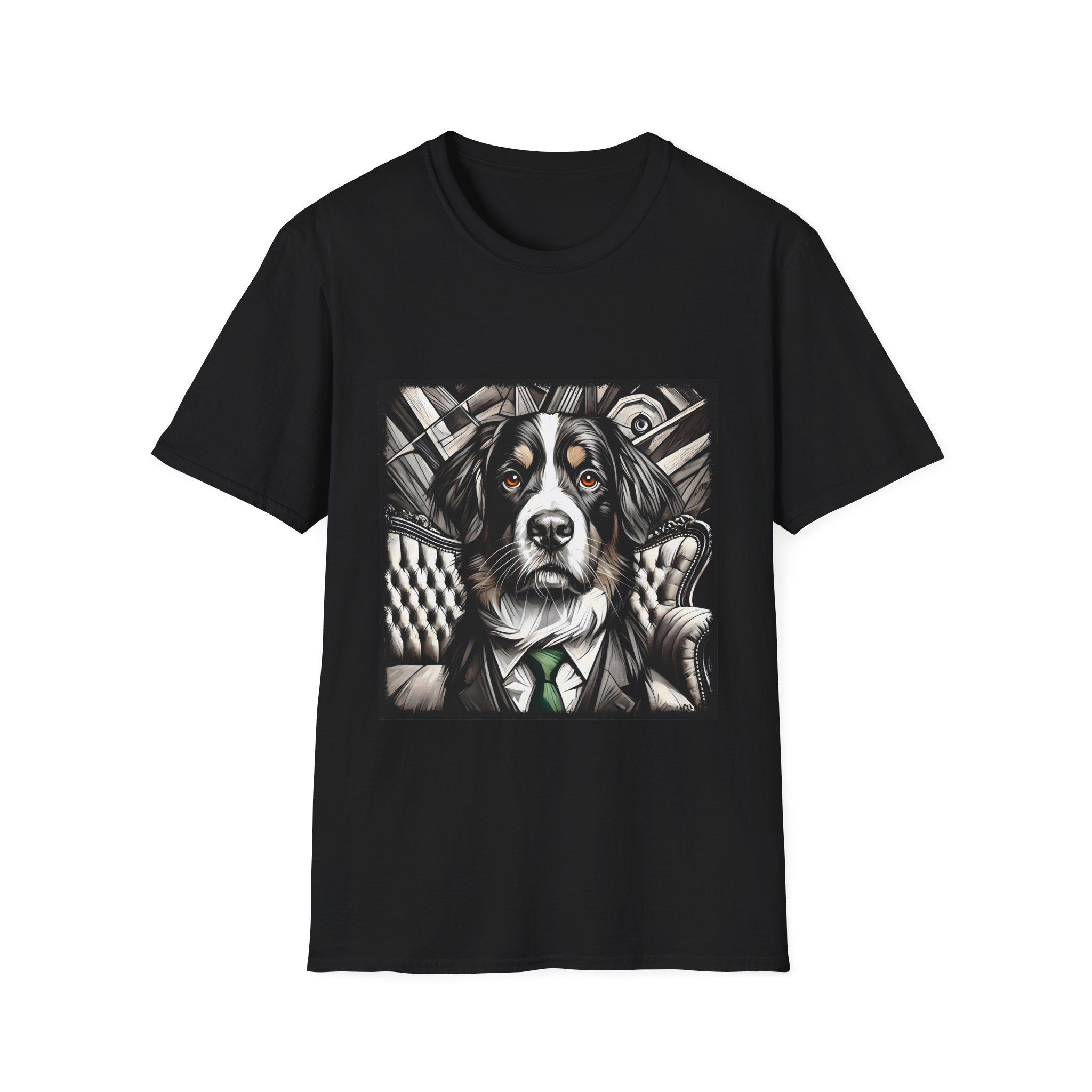 Bernese Mountain Dog B&W Bold Eyes | Unisex Dog T-Shirt