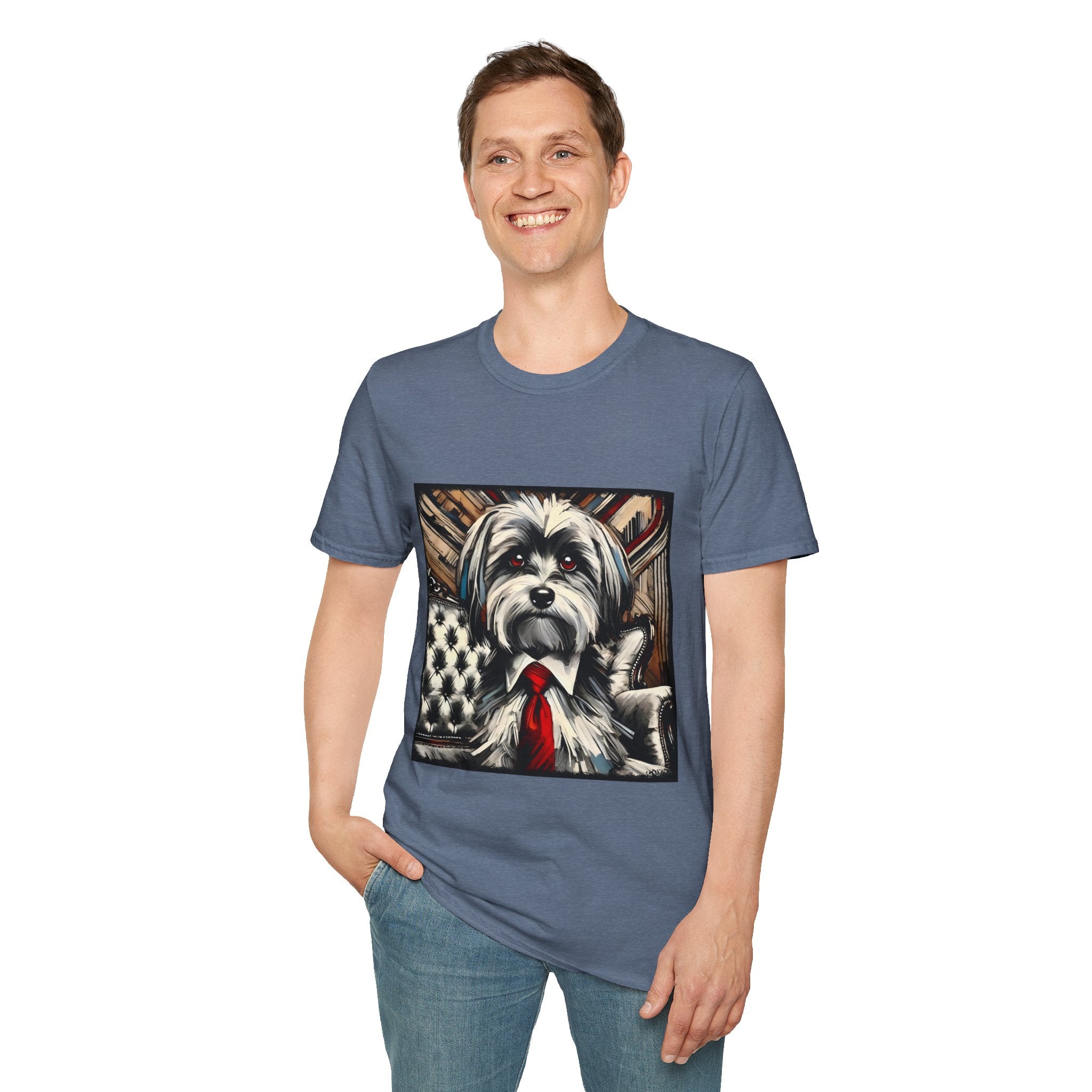 Havanese B&W Red Tie | Unisex Dog T-Shirt
