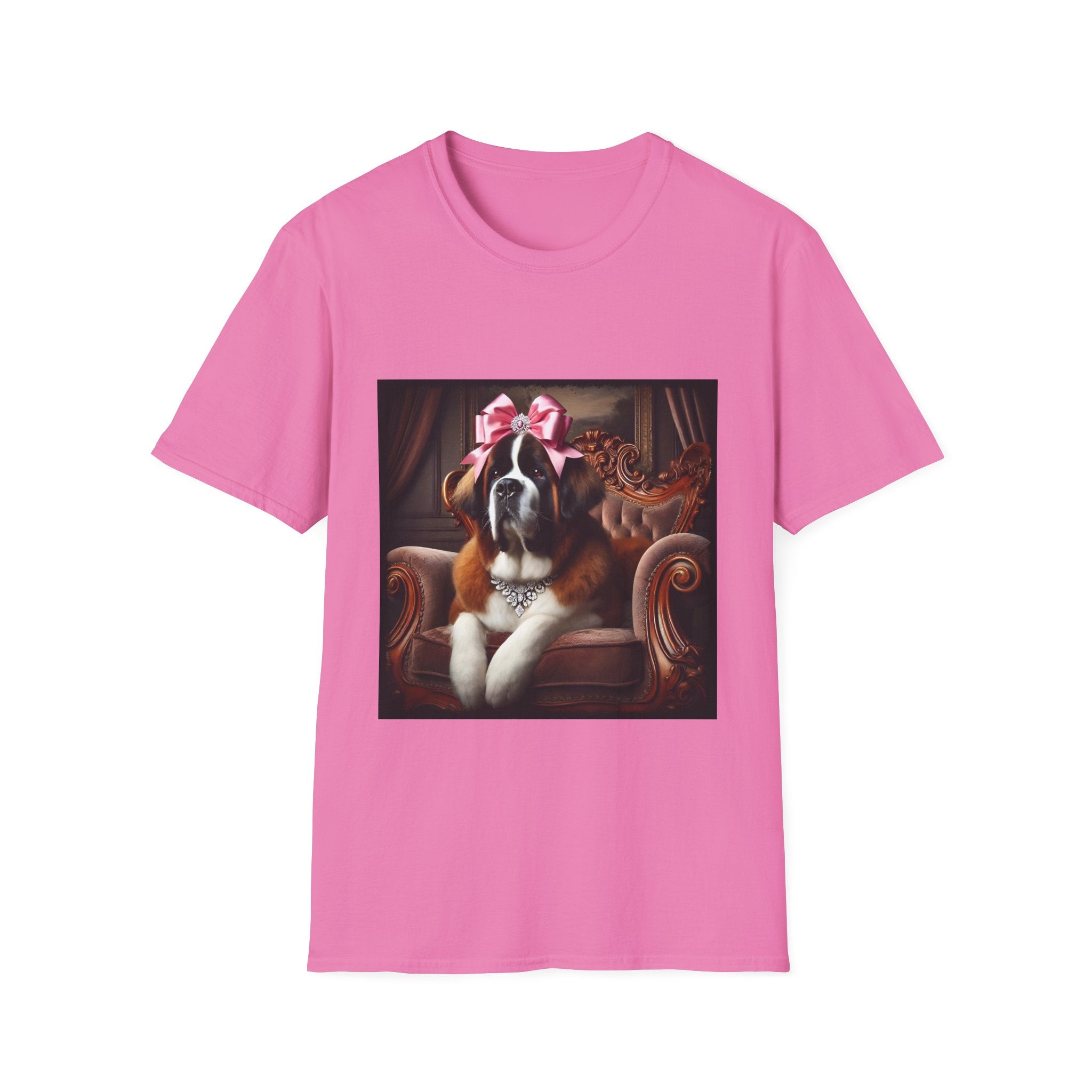 Saint Bernard Pink Bow Princess | Unisex Dog T-Shirt