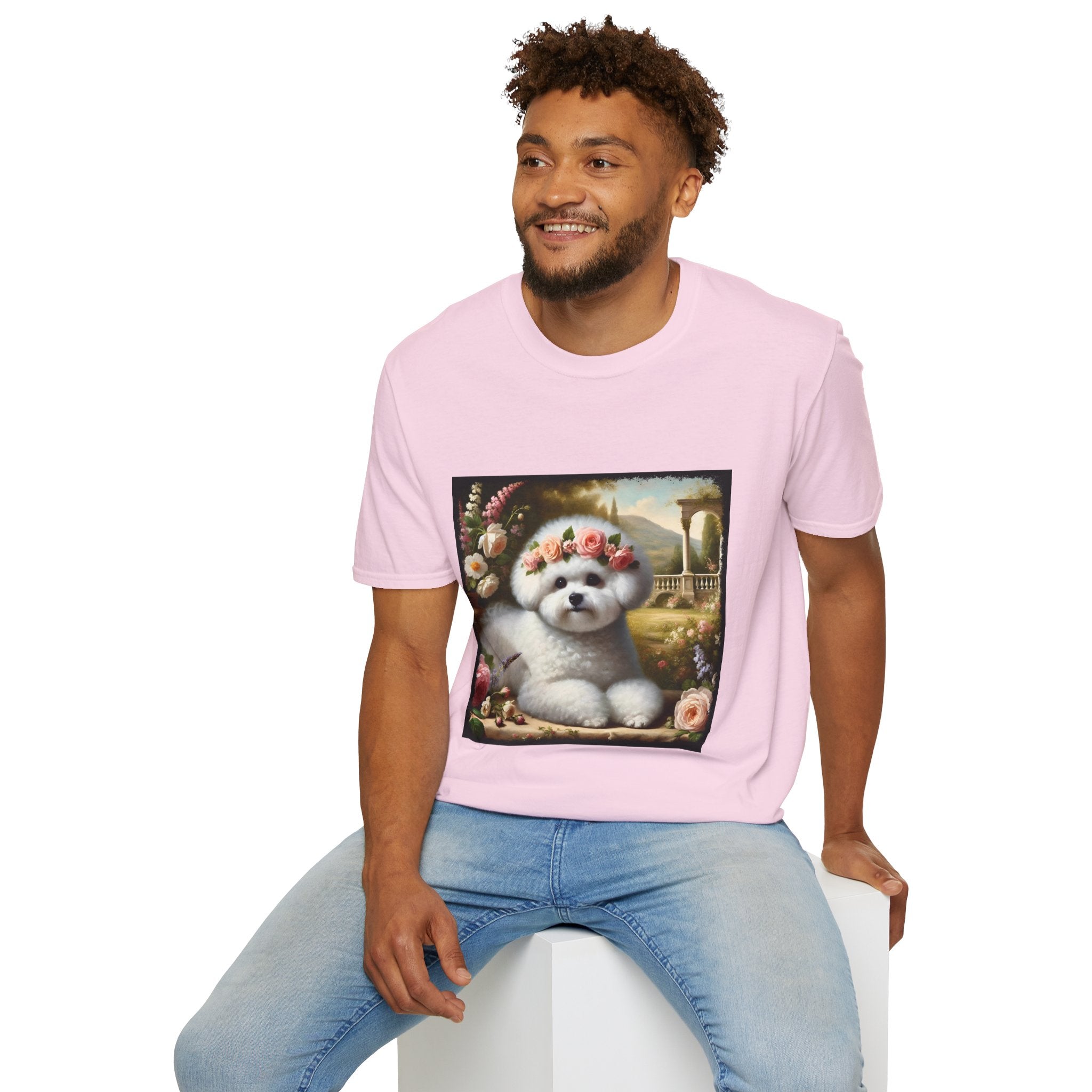 Bichon Frise Rose Pup | Unisex Dog T-Shirt