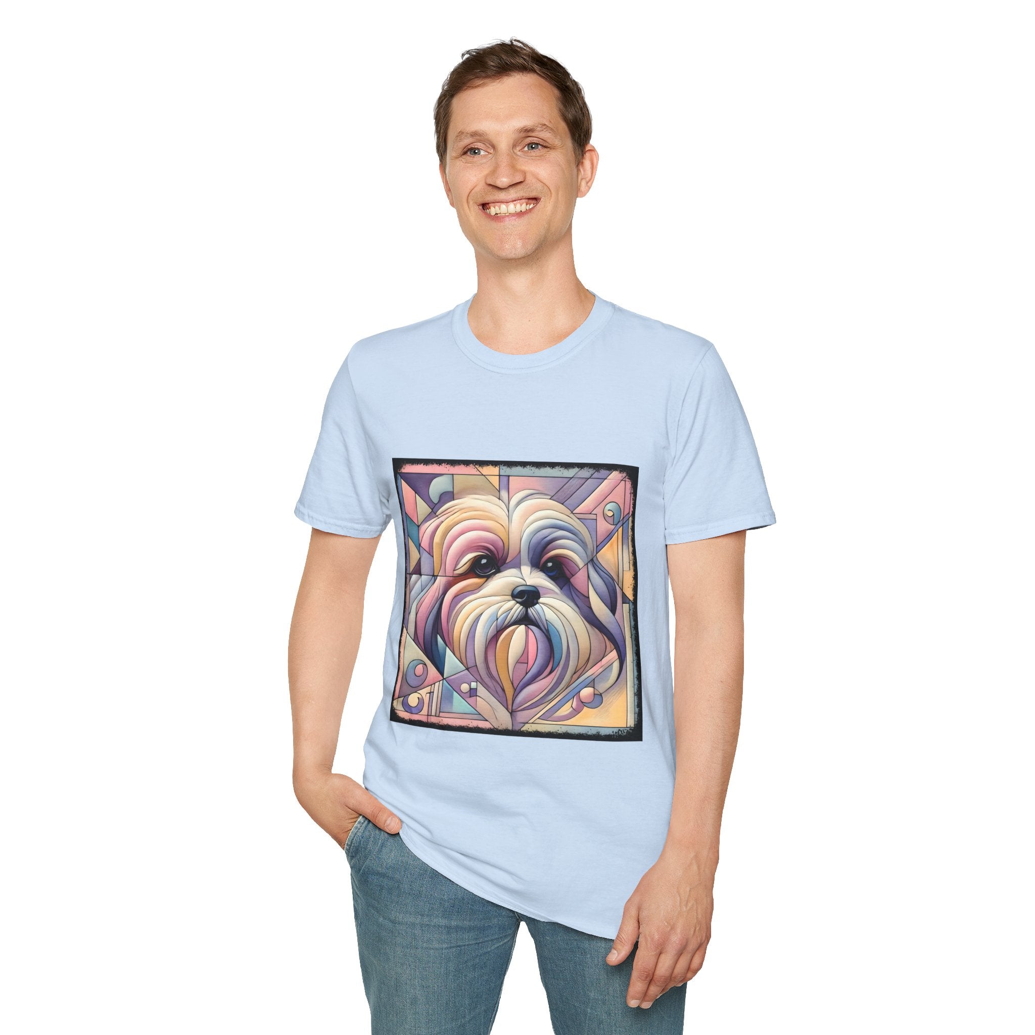 Lhasa Apso Pastel Geometric | Unisex Dog T-Shirt