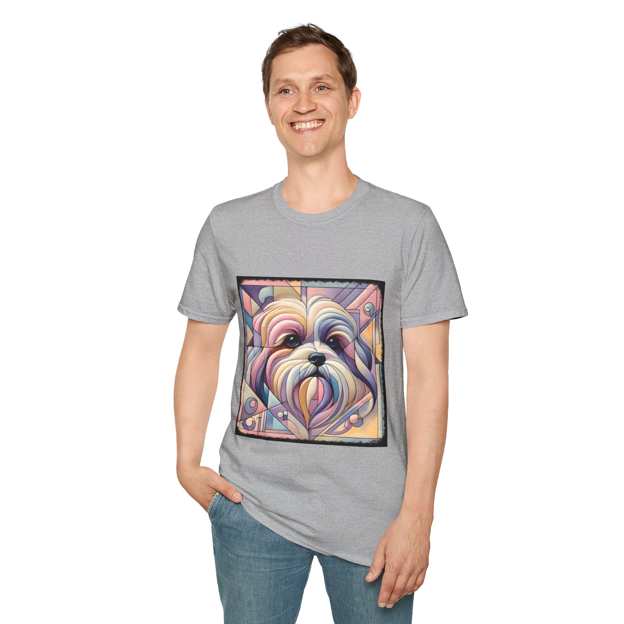 Lhasa Apso Pastel Geometric | Unisex Dog T-Shirt