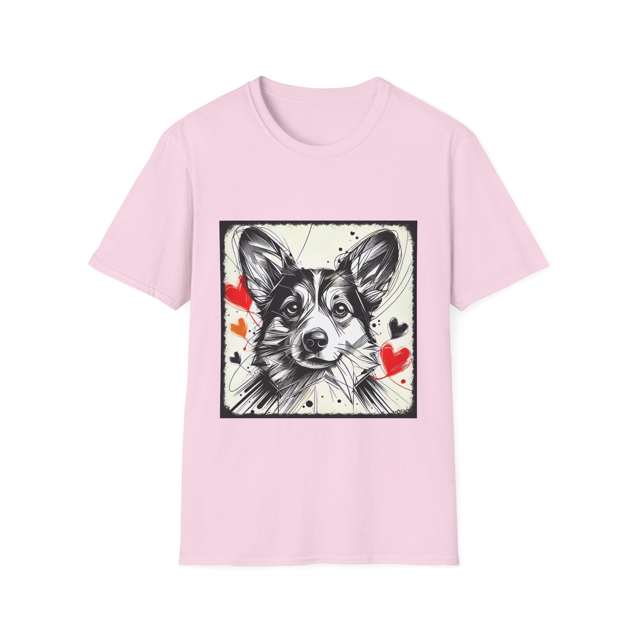 Pembroke Welsh Corgi Bold Heart Sketch | Unisex Dog T-Shirt