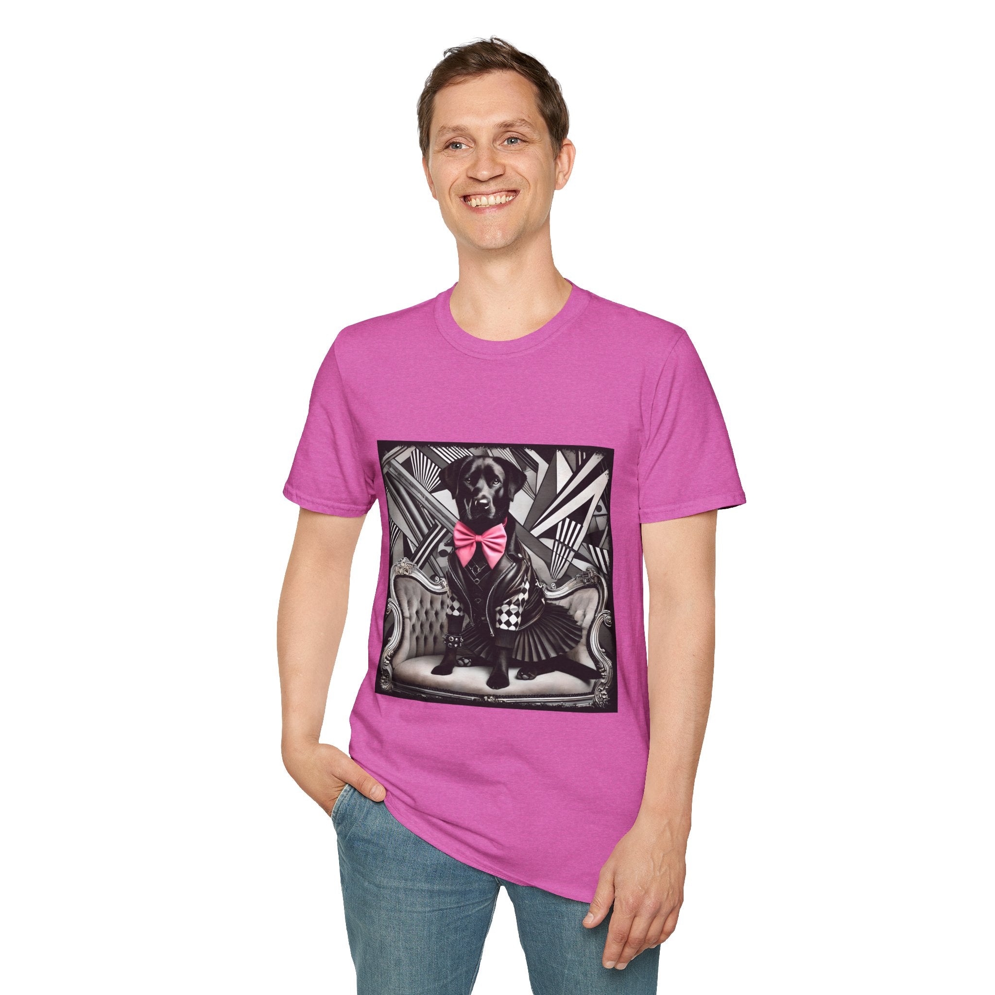 Labrador Retriever B&W Pink Bow Bold | Unisex Dog T-Shirt