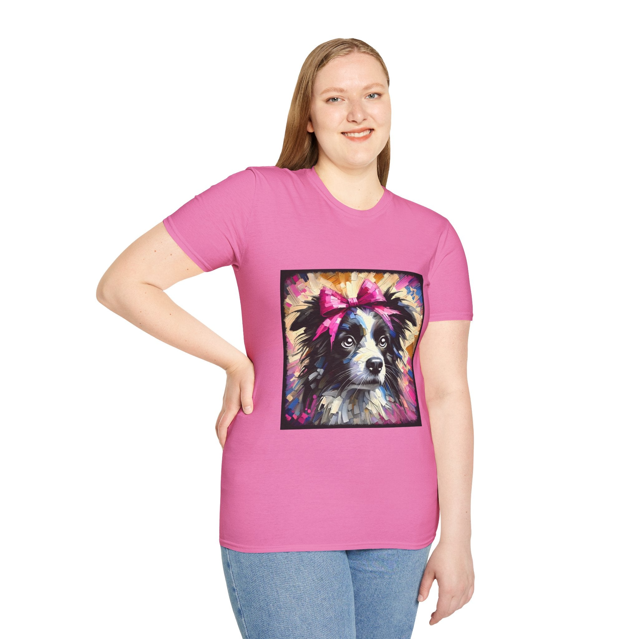 Border Collie Pink Bow Classic | Unisex Dog T-Shirt