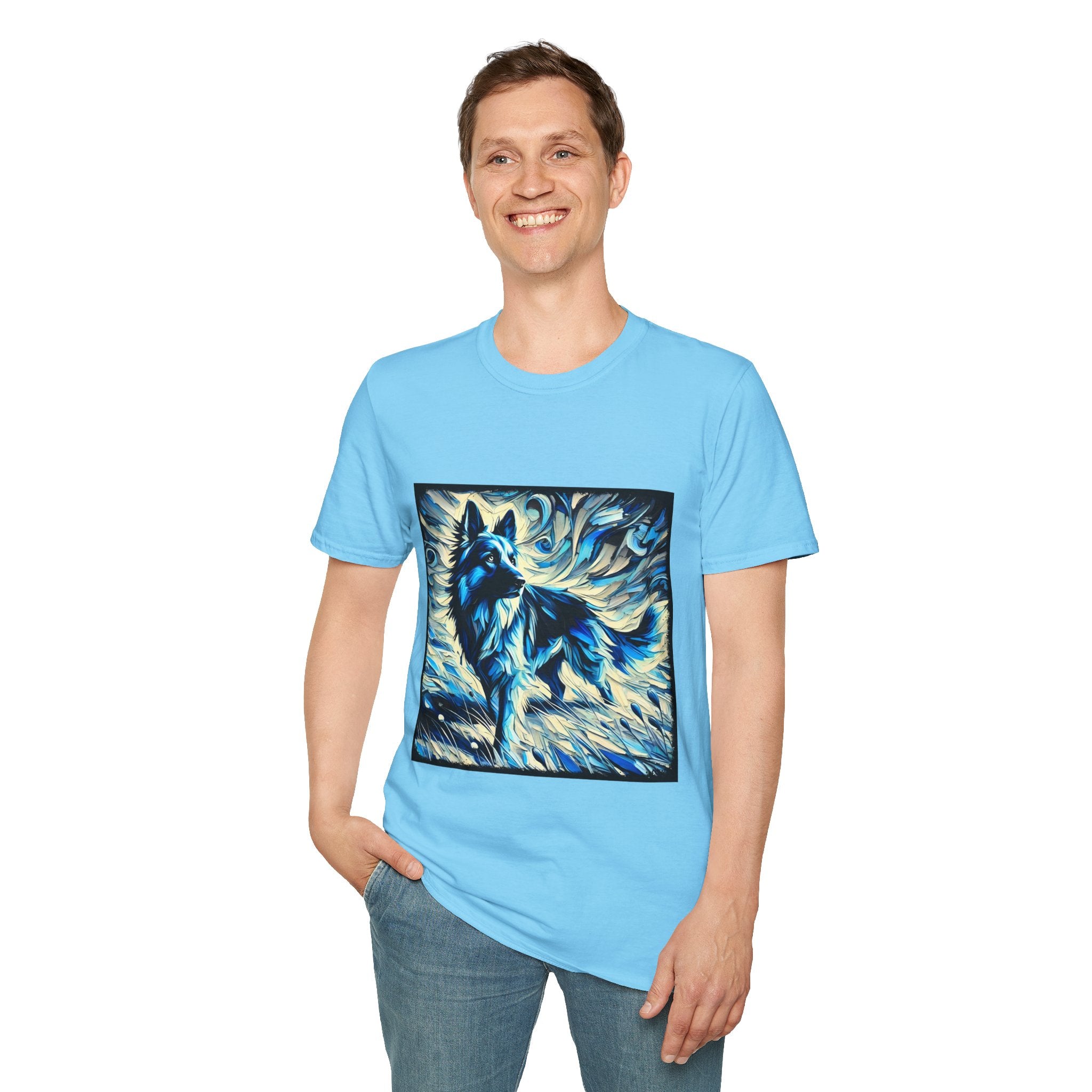 German Shepherd Blue Winter Swirl | Unisex Dog T-Shirt