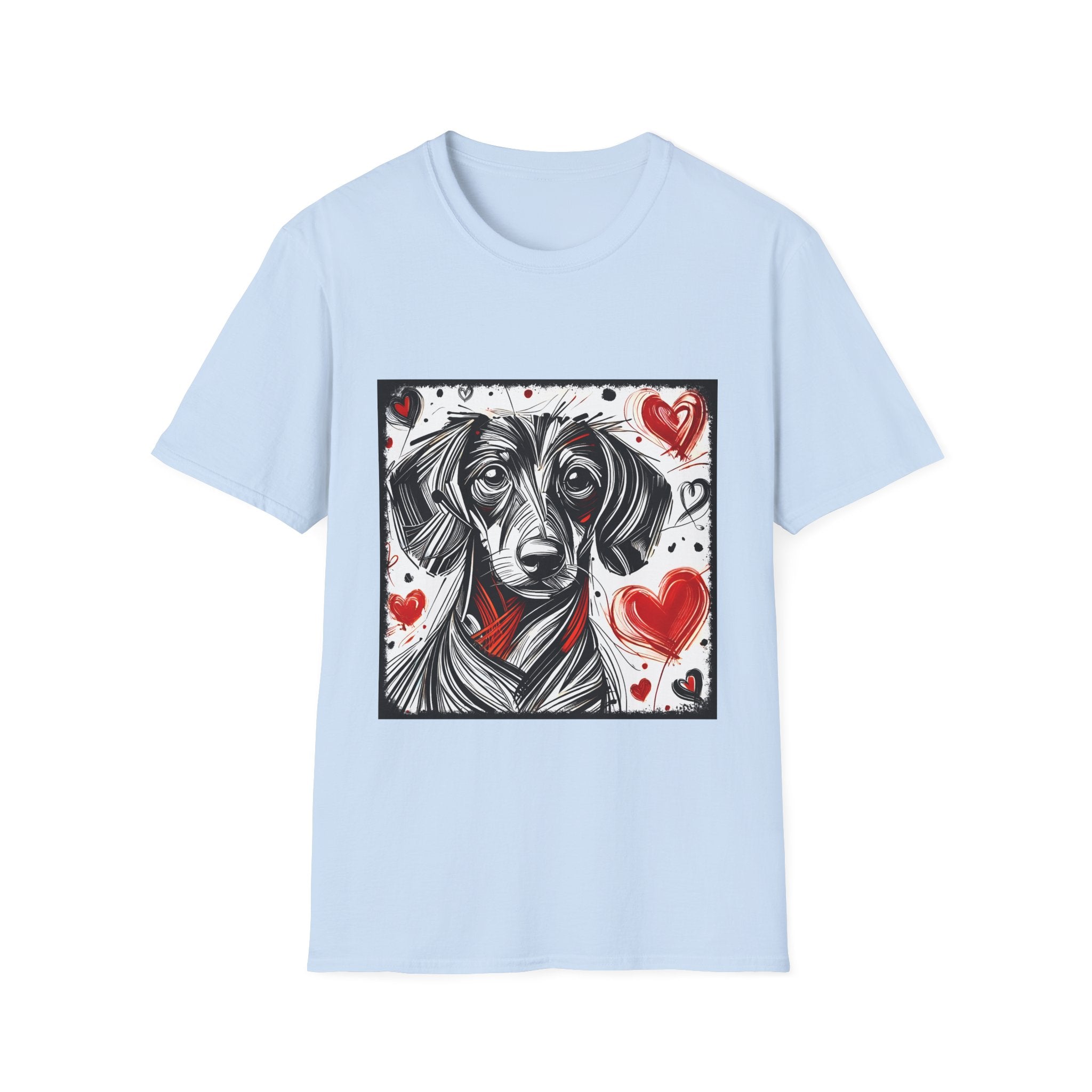 Dachshund Bold Heart Sketch | Unisex Dog T-Shirt