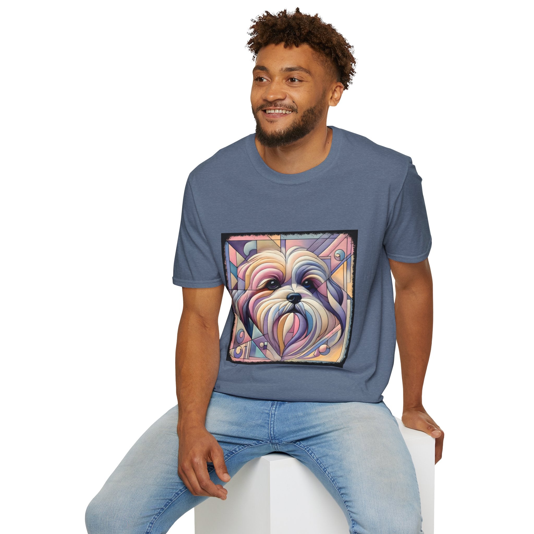 Lhasa Apso Pastel Geometric | Unisex Dog T-Shirt