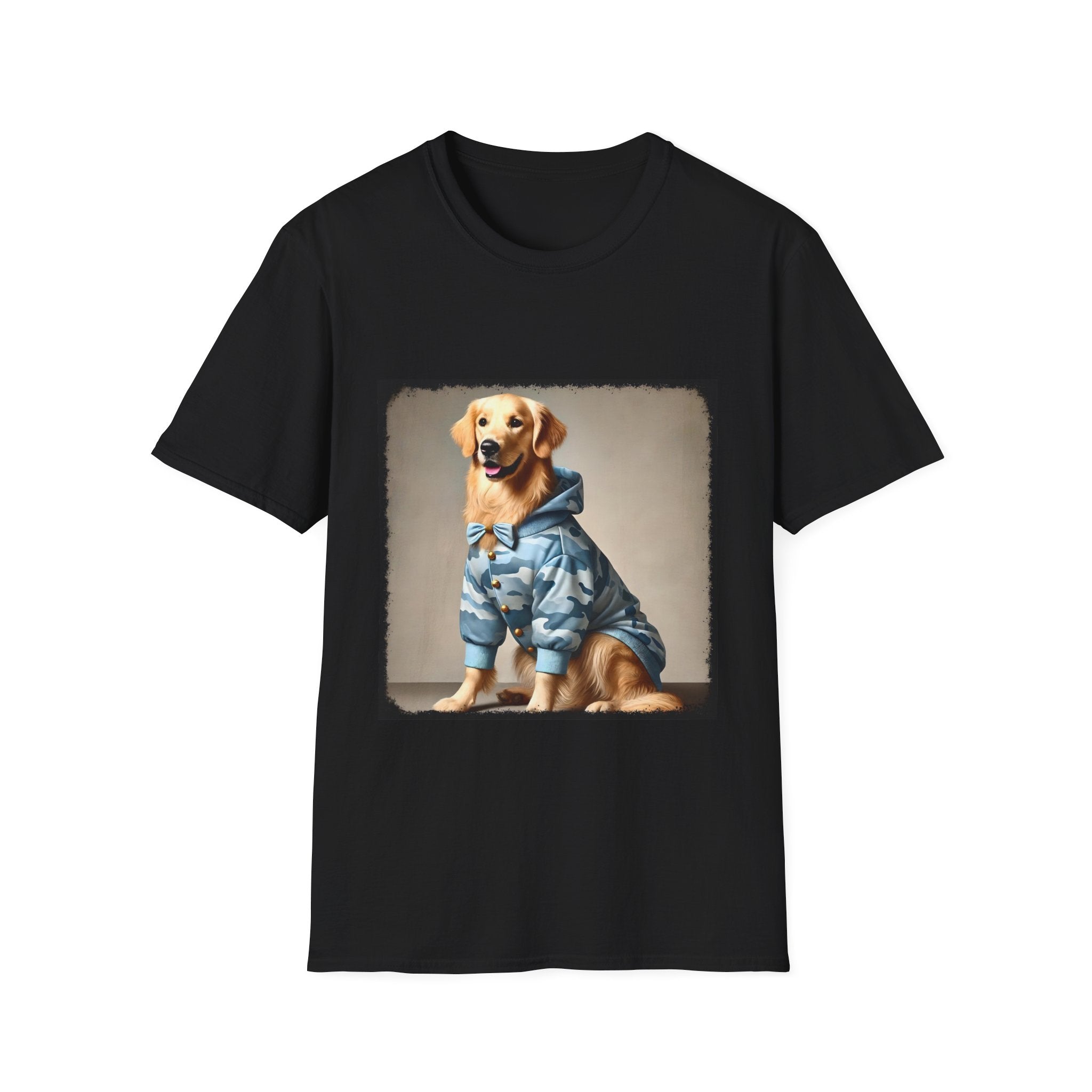 Golden Retriever Blue Camo Cutie | Unisex Softstyle T-Shirt