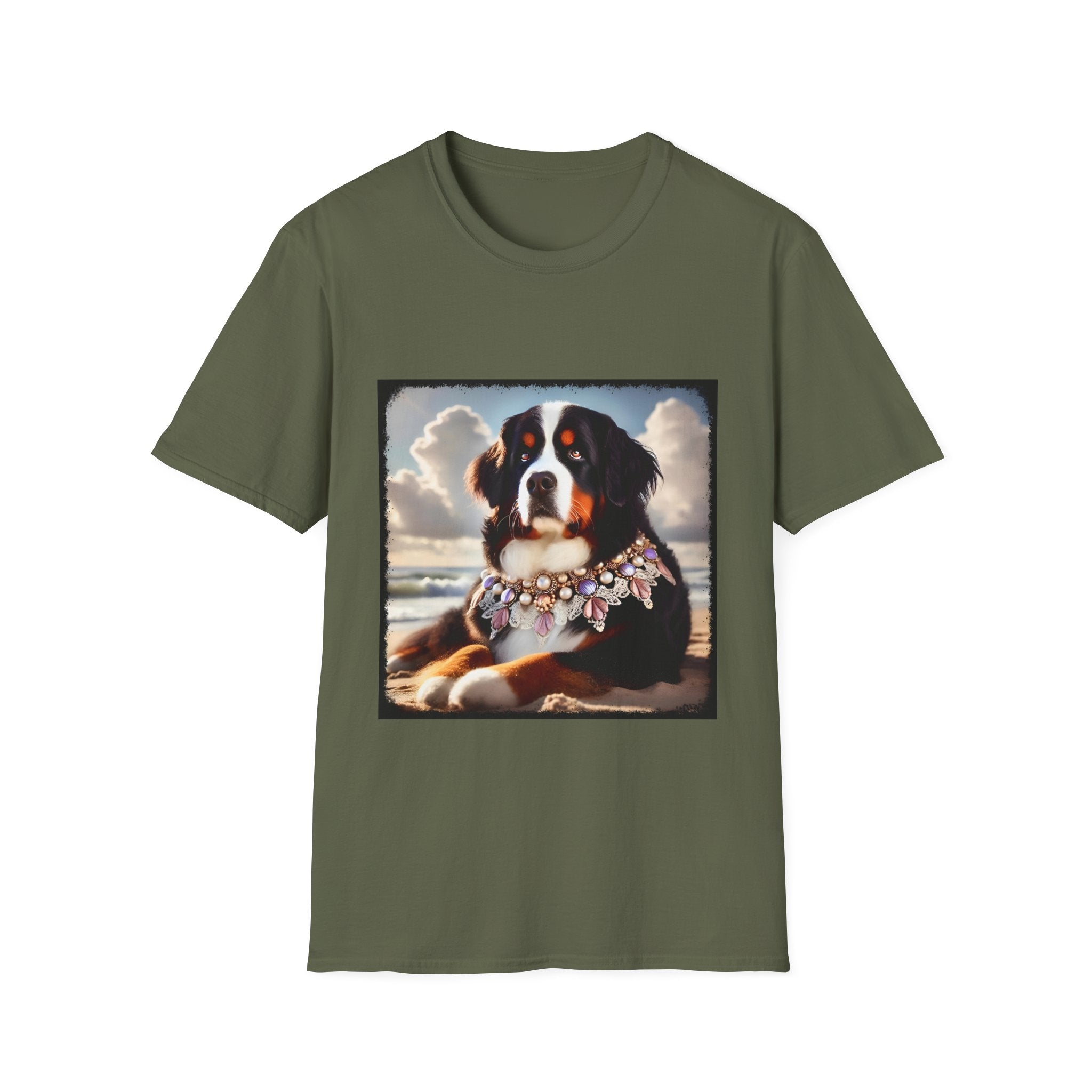 Bernese Mountain Dog Beach Belle | Unisex Dog T-Shirt