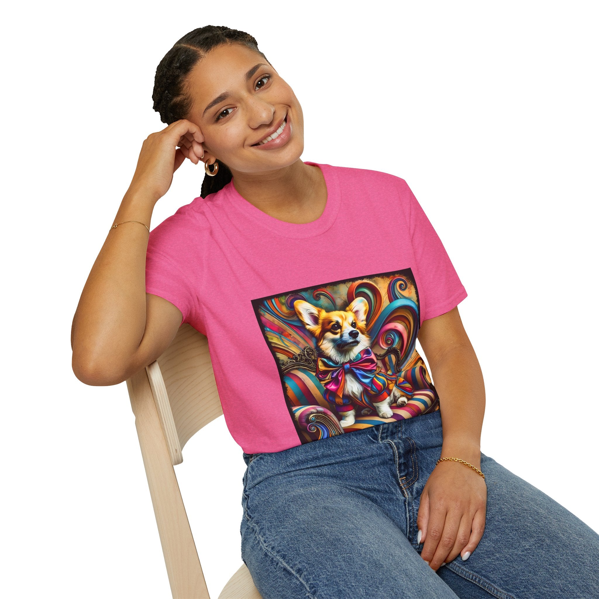 Pembroke Welsh Corgi Vivid Rocker | Unisex Dog T-Shirt