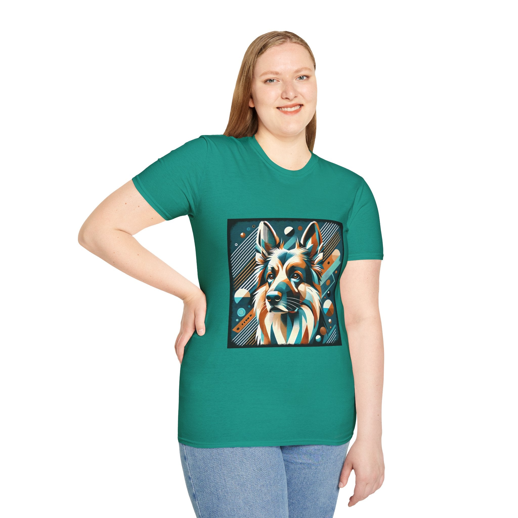 German Shepherd Vibrant Geometric | Unisex Dog T-Shirt