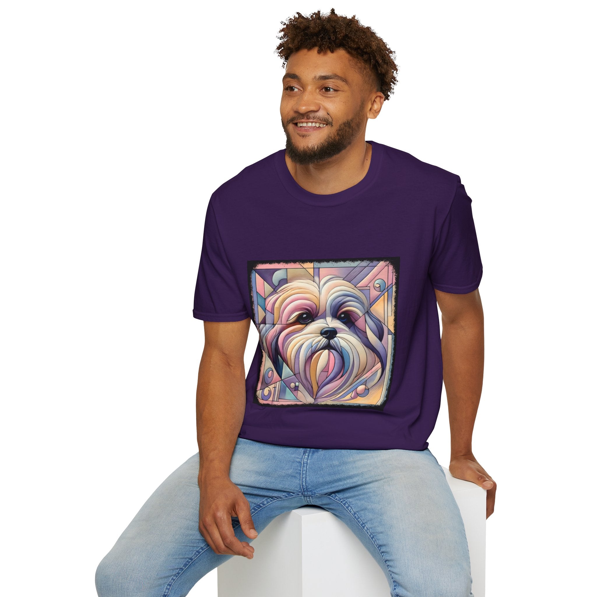 Lhasa Apso Pastel Geometric | Unisex Dog T-Shirt