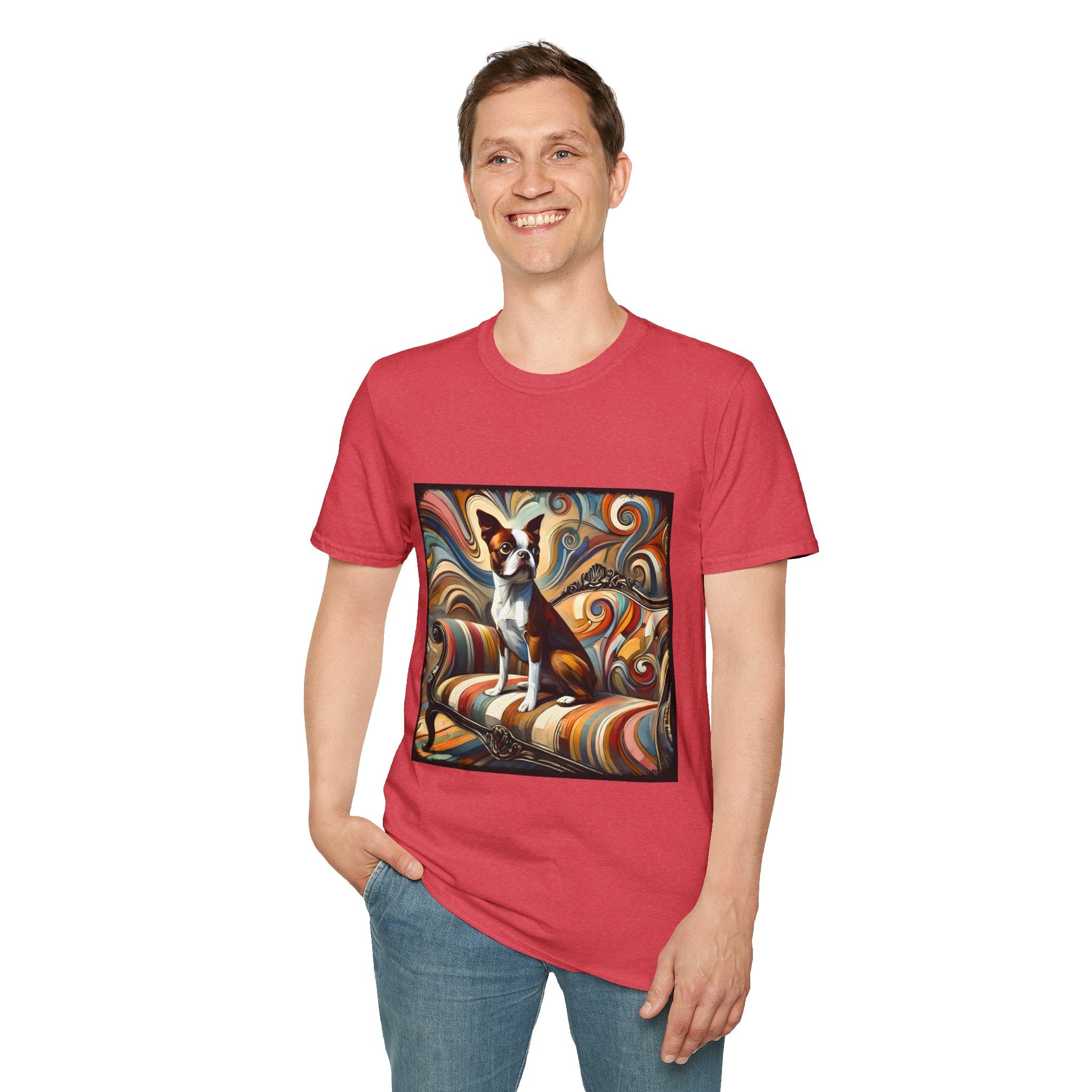 Boston Terrier Warm Swirl | Unisex Dog T-Shirt