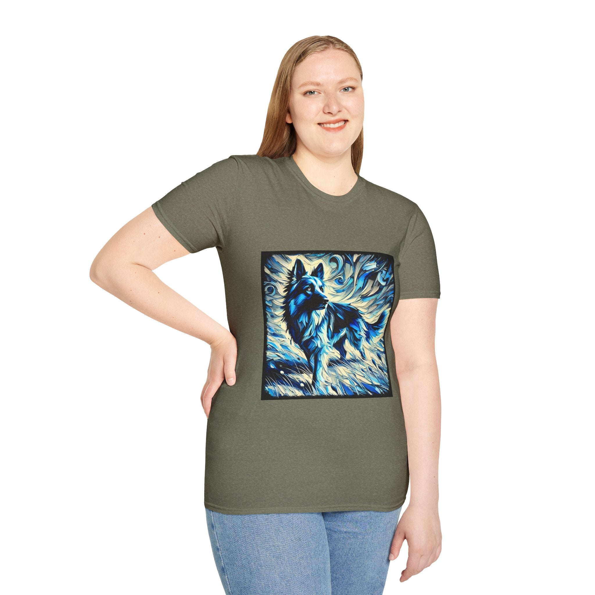 German Shepherd Blue Winter Swirl | Unisex Dog T-Shirt