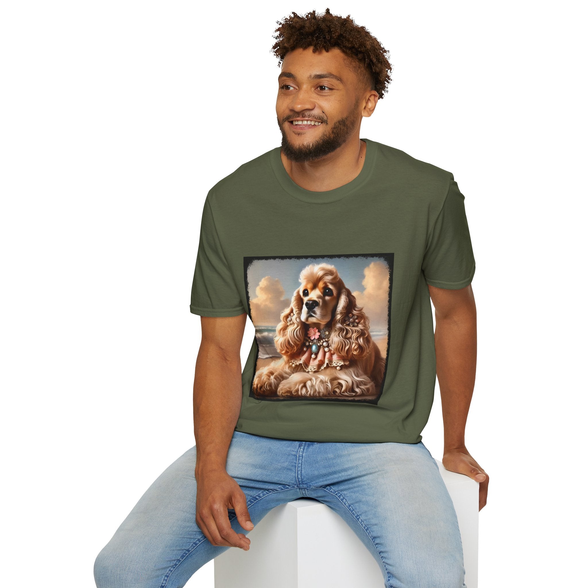 Cocker Spaniel Beach Belle | Unisex Dog T-Shirt