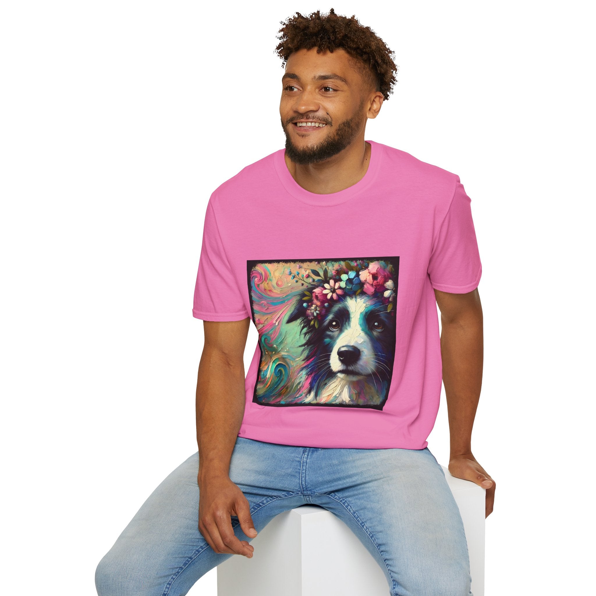 Border Collie Pastel Flower Classic | Unisex Dog T-Shirt
