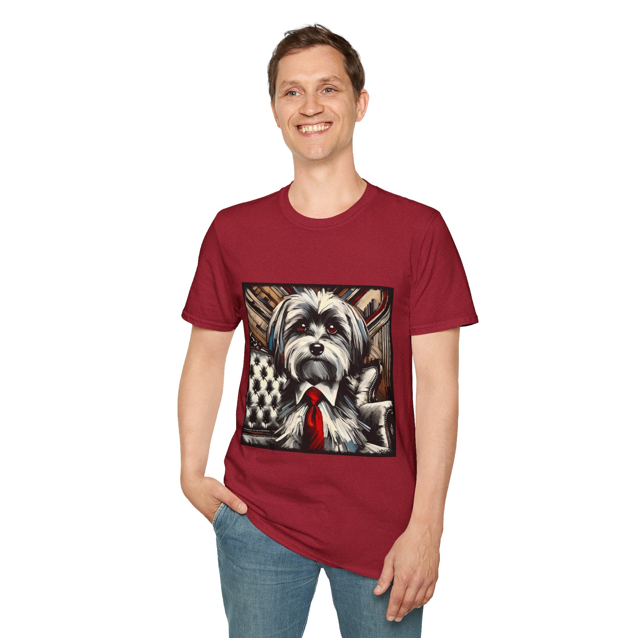 Havanese B&W Red Tie | Unisex Dog T-Shirt