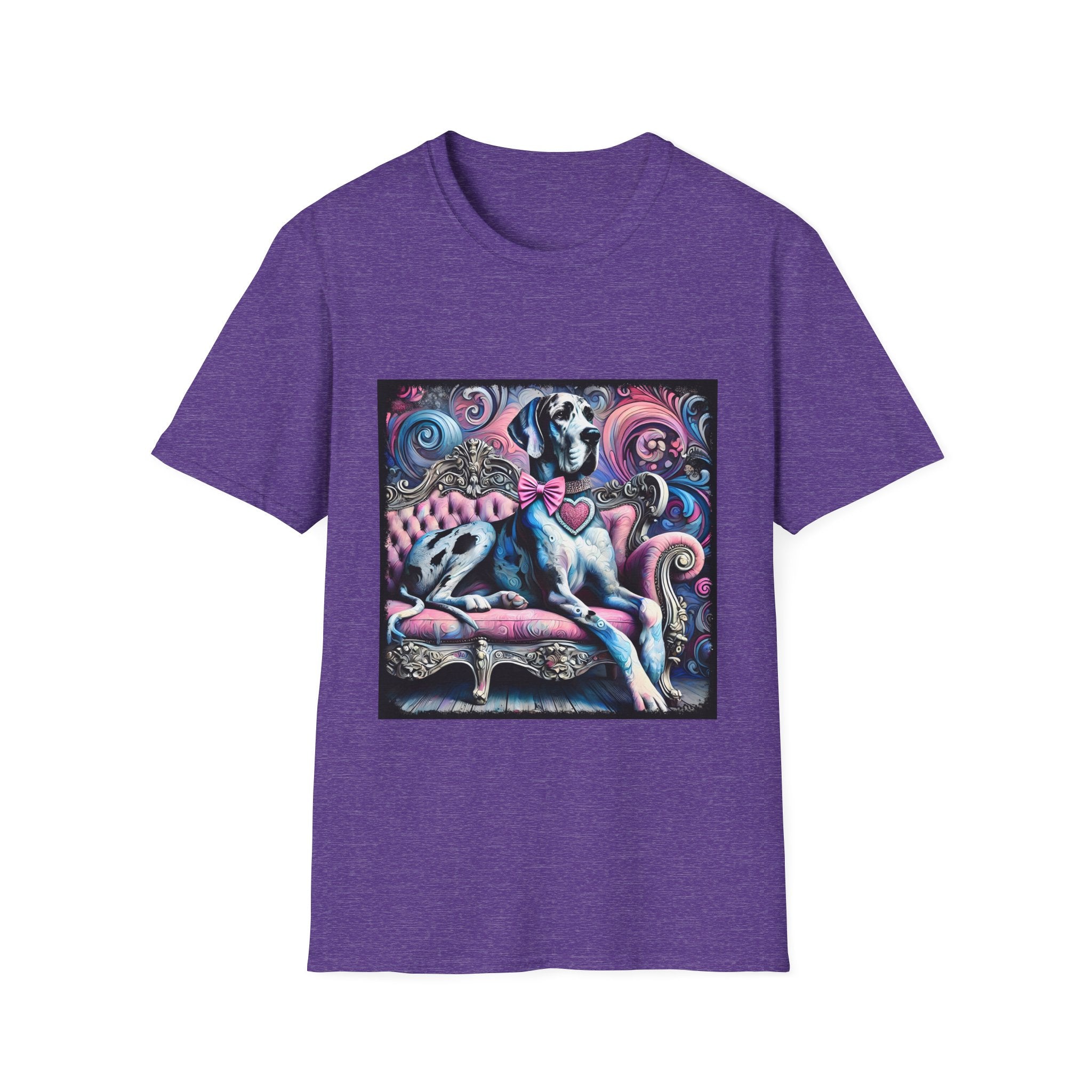 Great Dane Purple Heart Swirl | Unisex Dog T-Shirt