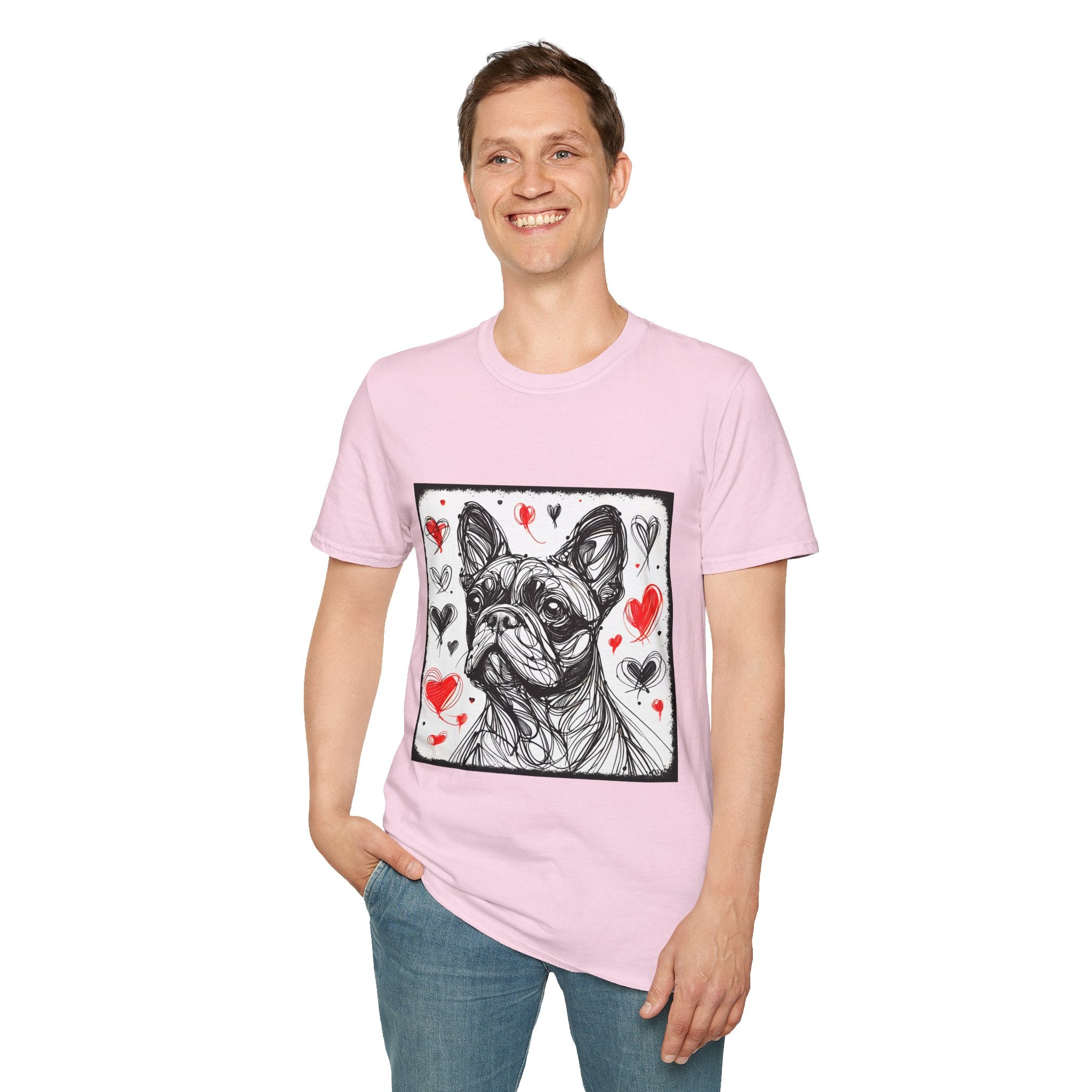 French bulldog Bold Heart Sketch | Unisex Dog T-Shirt