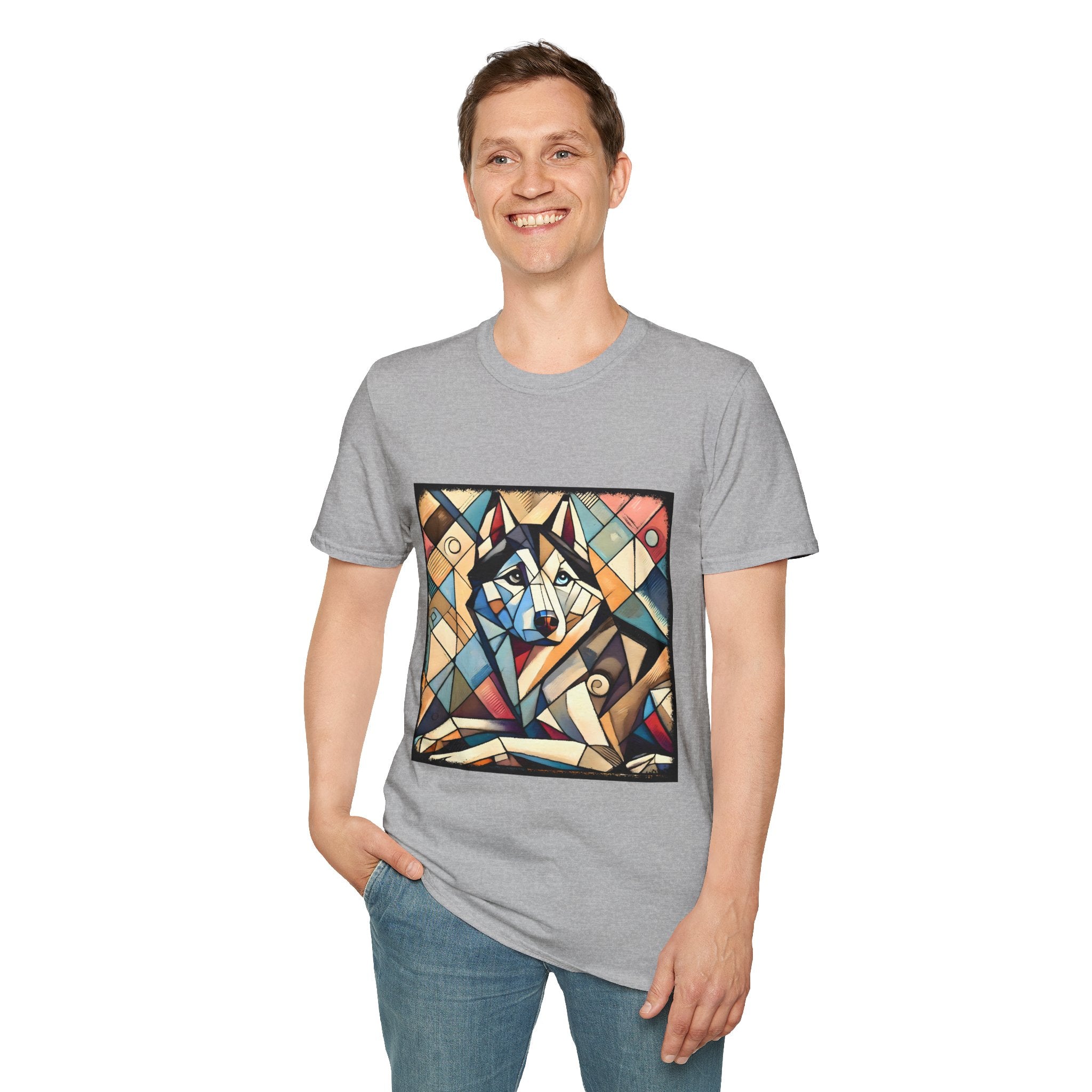 Siberian Husky Glass Geometric | Unisex Dog T-Shirt