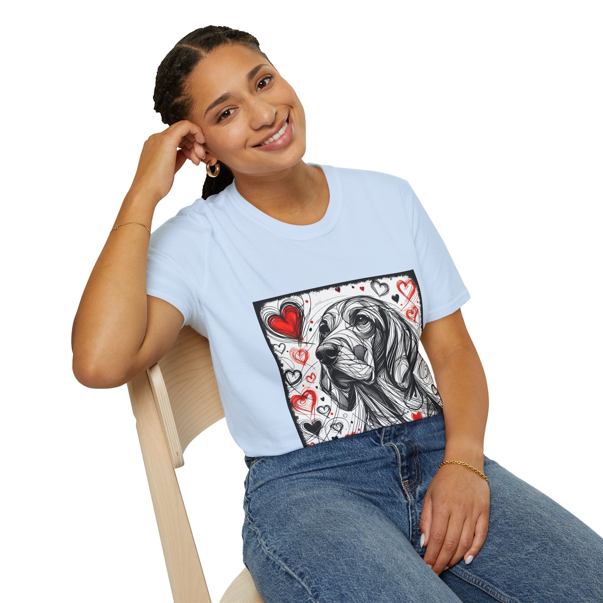 Coonhound Bold Heart Sketch | Unisex Dog T-Shirt