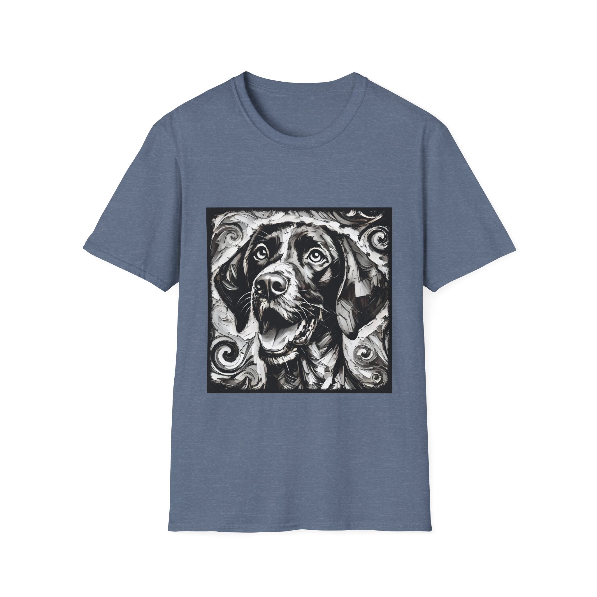 German Shorthaired Pointer B&W Happy Swirl | Unisex Dog T-Shirt