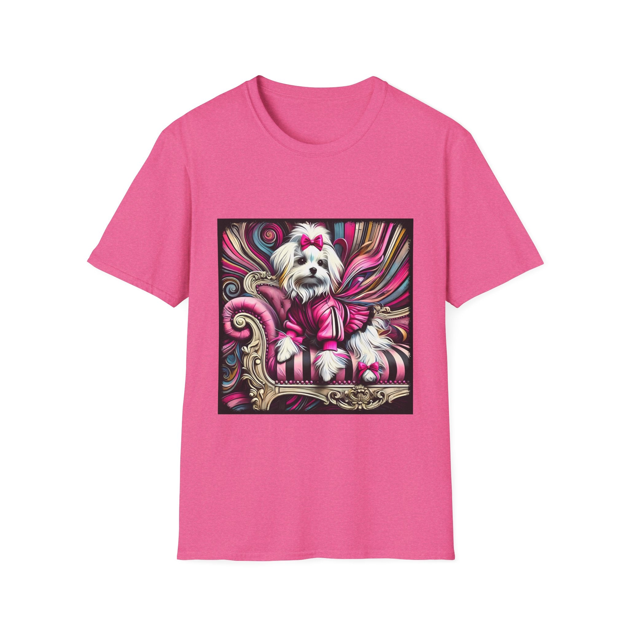 Maltese Pink Swirl | Unisex Dog T-Shirt