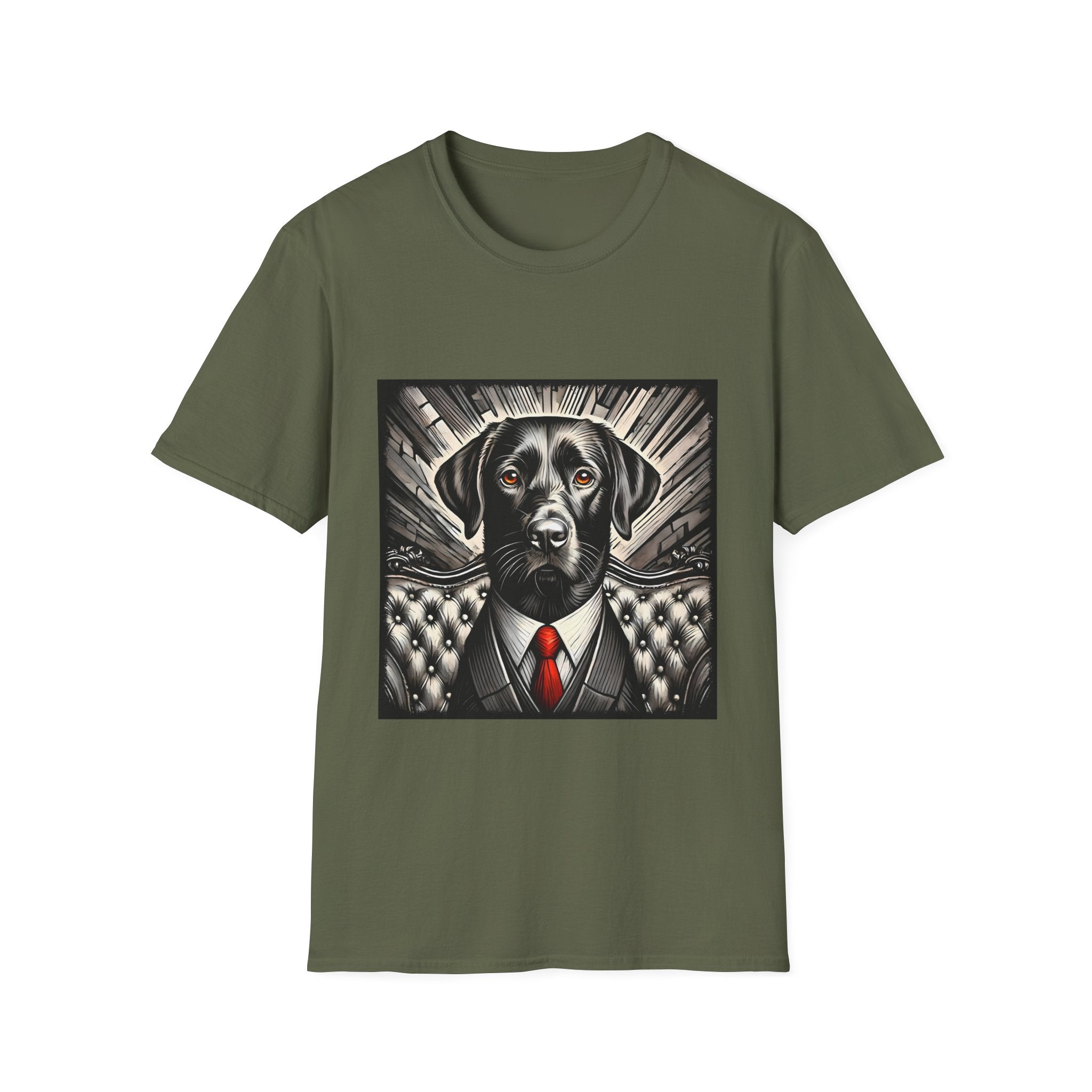 Labrador Retriever B&W Bold Red Tie | Unisex Dog T-Shirt