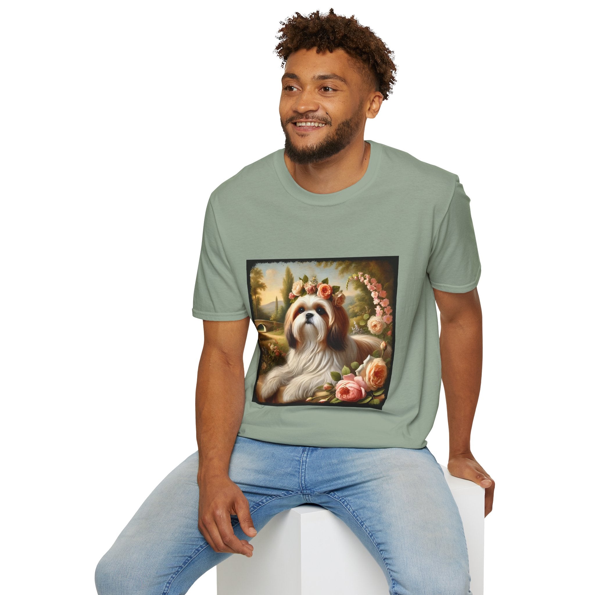 Shih Tzu Botanical Beauty | Unisex Dog T-Shirt