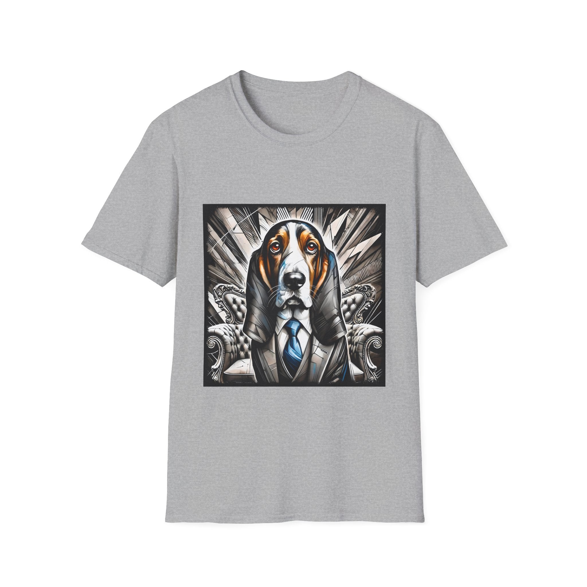 Basset Hound B&W Bold Eyes | Unisex Dog T-Shirt