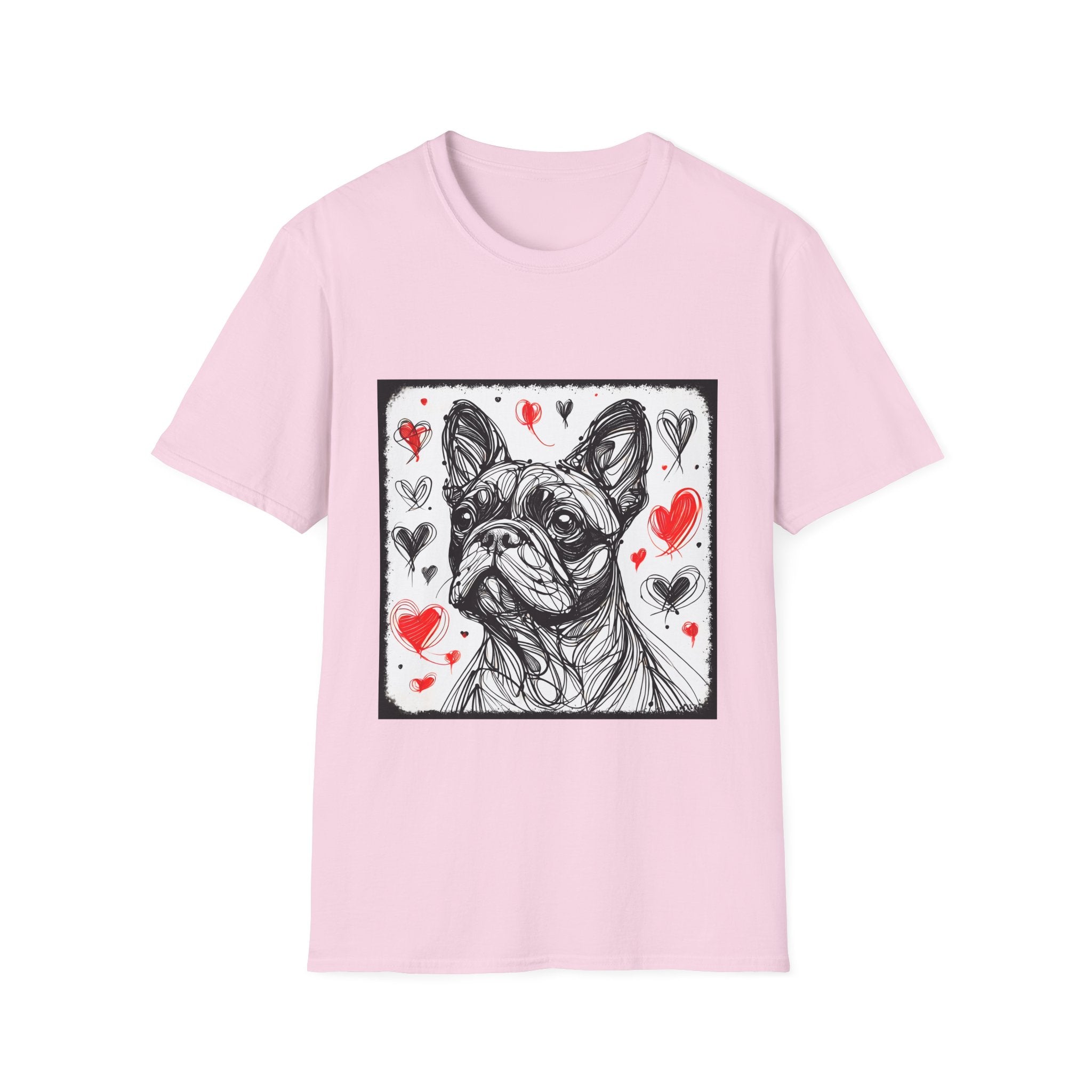 French bulldog Bold Heart Sketch | Unisex Dog T-Shirt