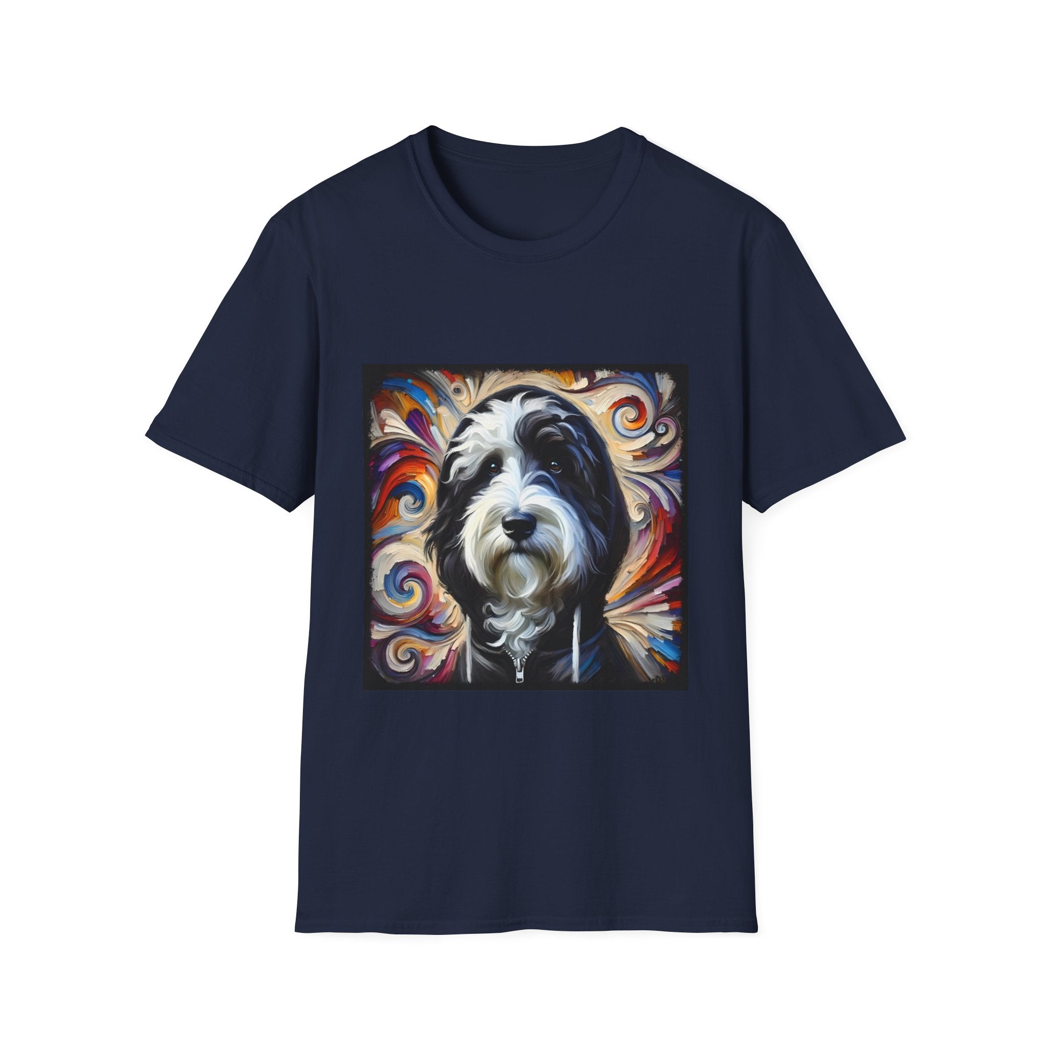 Sheepadoodle Black Hoodie Swirl | Unisex Dog T-Shirt