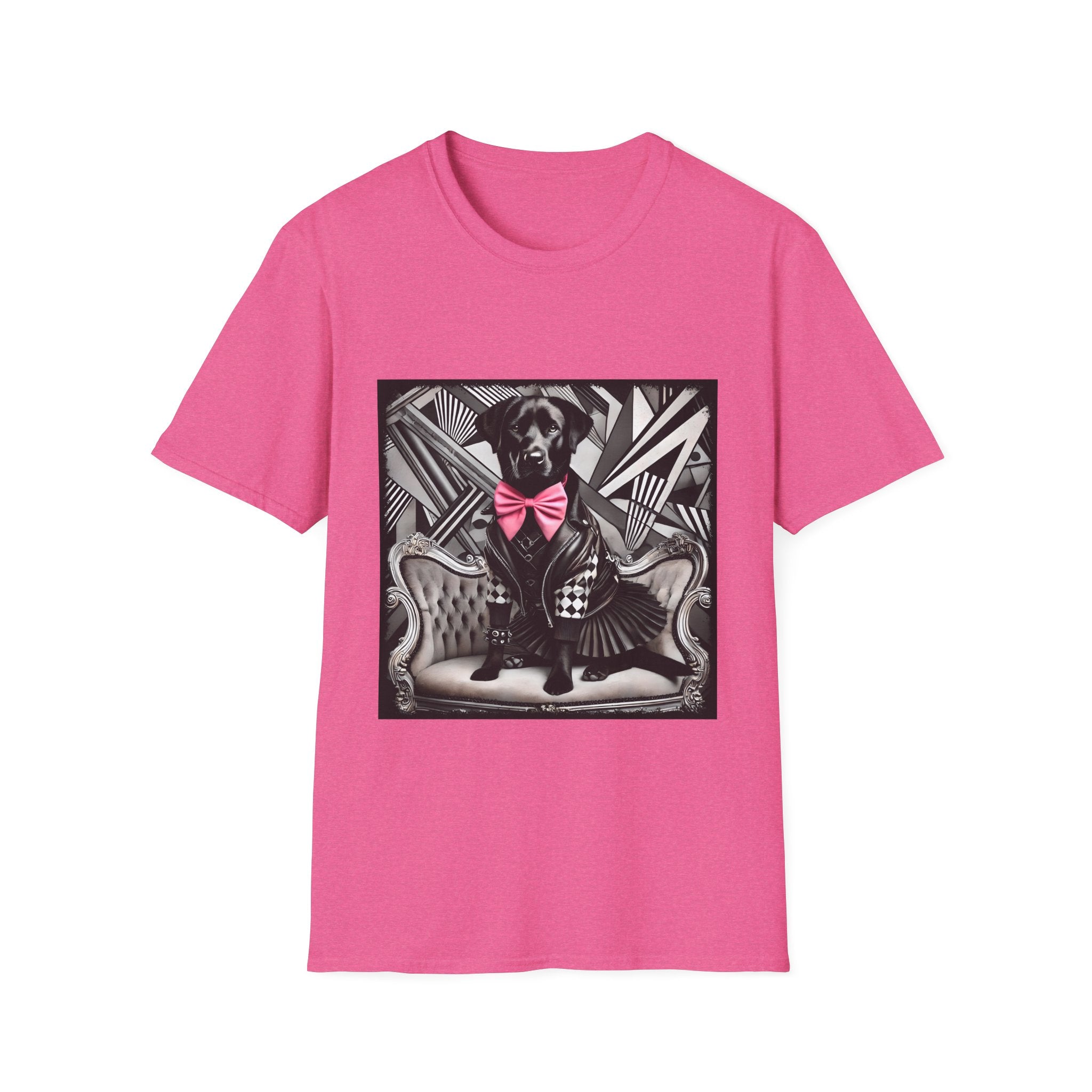 Labrador Retriever B&W Pink Bow Bold | Unisex Dog T-Shirt