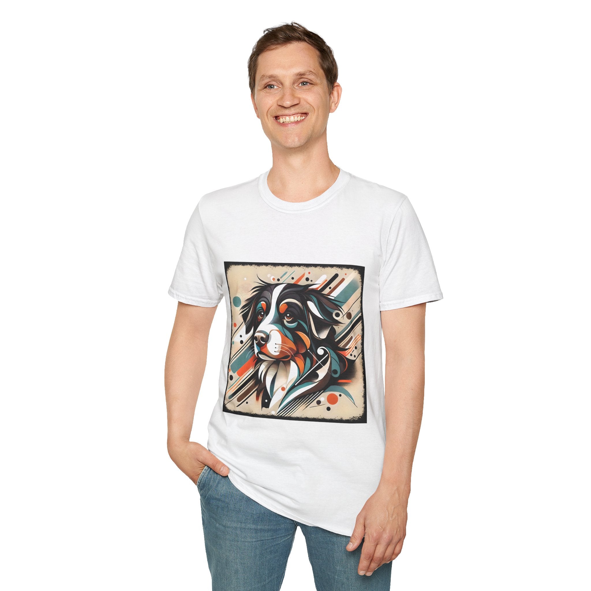 Bernese Mountain Dog Warm Geometric | Unisex Dog T-Shirt