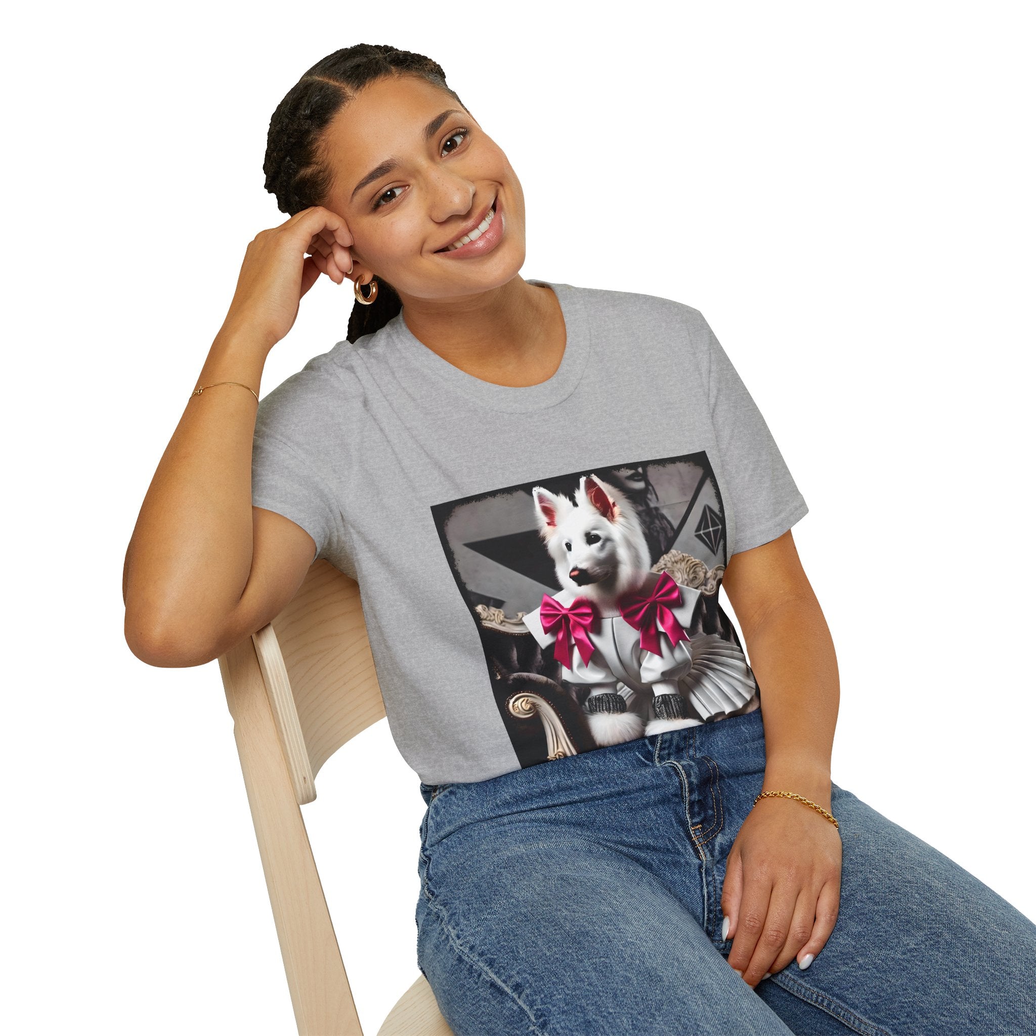 German Shepherd Pink Bow Rocker | Unisex Dog T-Shirt