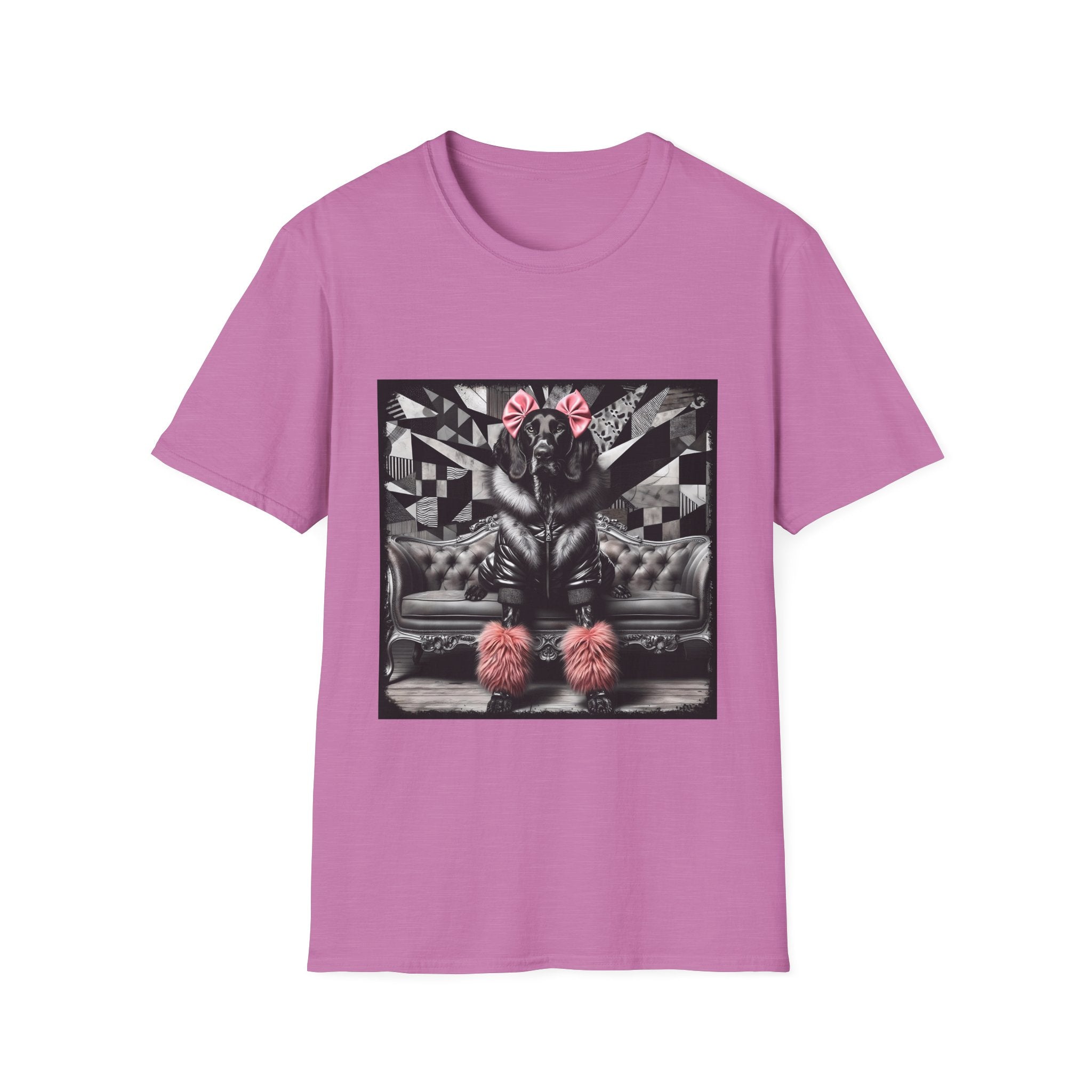German Shorthaired Pointer B&W Pink Bow Rocker | Unisex Dog T-Shirt