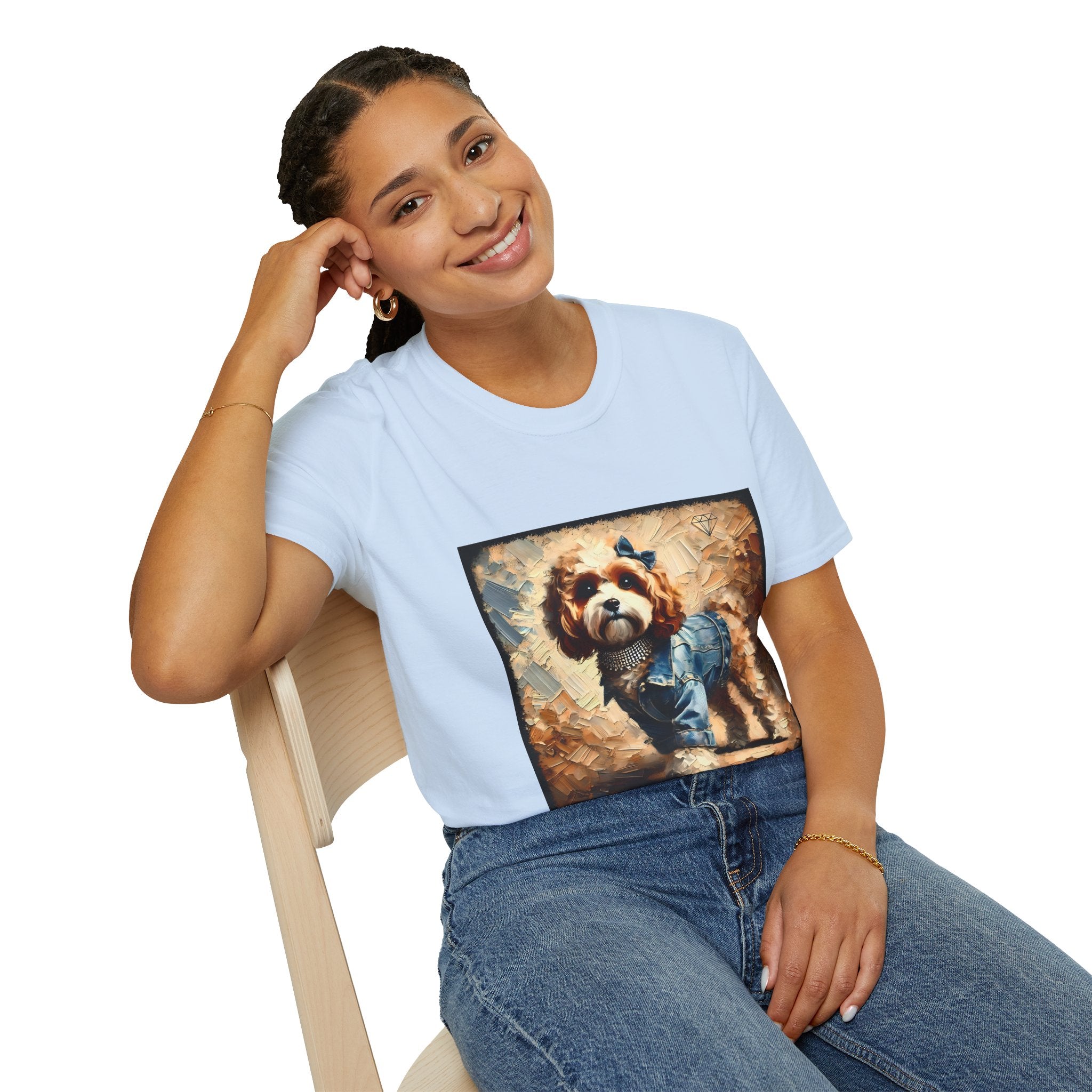 Cavapoo Denim Diva Classic | Unisex Dog T-Shirt