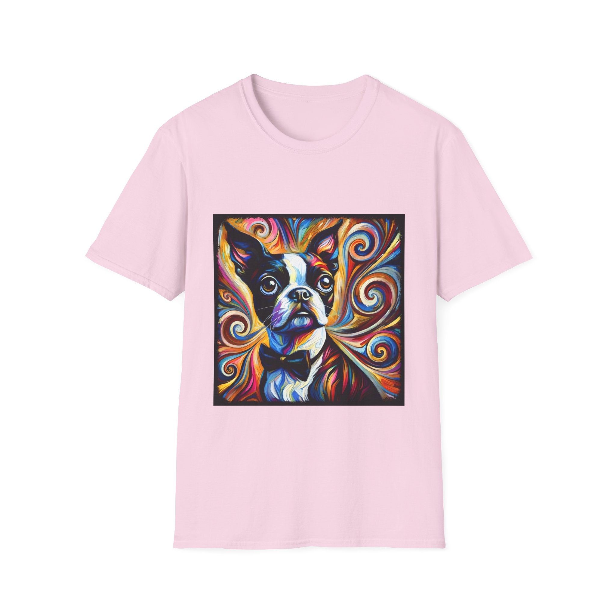 Boston Terrier Bowtie Swirl | Unisex Dog T-Shirt